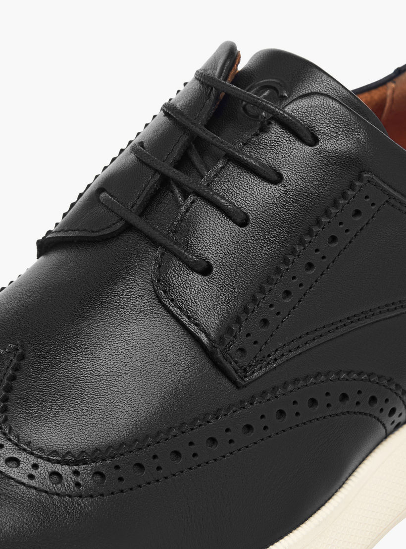 Le Confort Leather Perforated Lace-Up Sneakers-men-shoes-sneakers-image-4