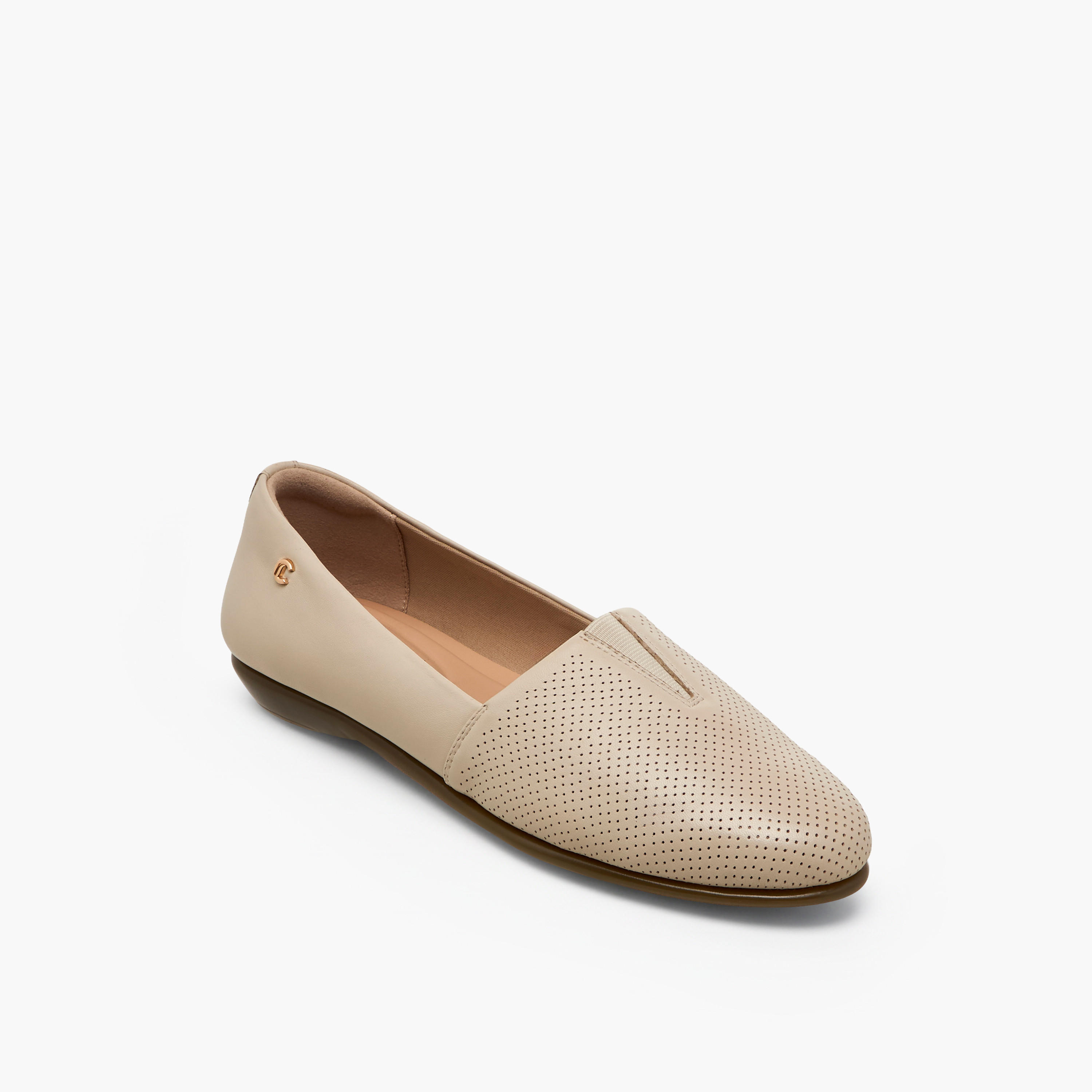 حذاء خفيف جلد مثقّب للنساء من لو كونفورت-women-shoes-flats-loafers-image-2