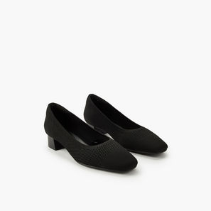 Le Confort Mesh Textured Slip-On Comfort Pumps with Block Heels-women-image-1