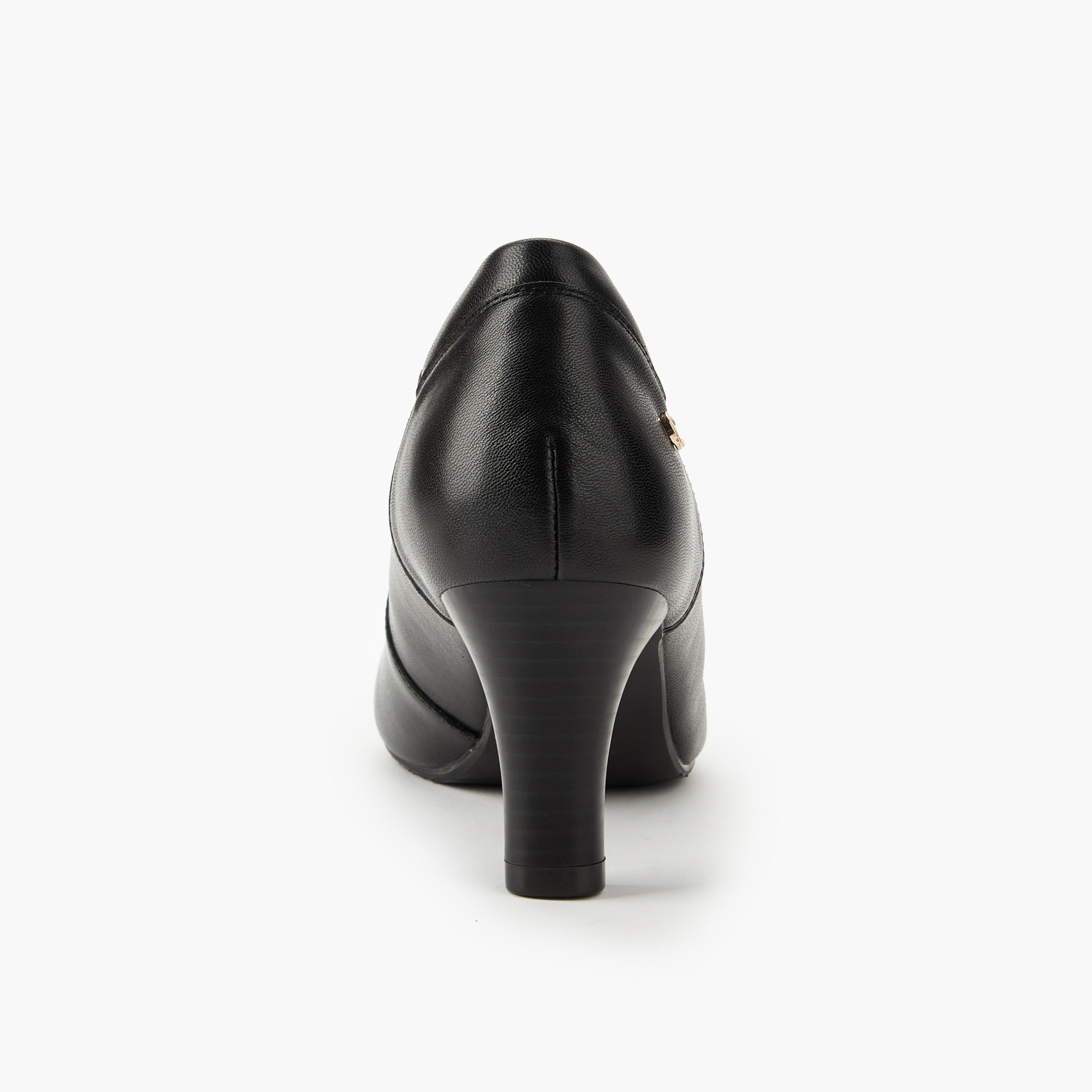 Le Confort Solid Pointed Toe Leather Pumps with Block Heels-women-shoes-heels-image-5