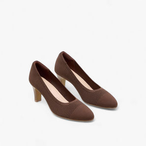 Le Confort Flyknit Textured Slip-On Pumps with Cone Heels-women-image-1