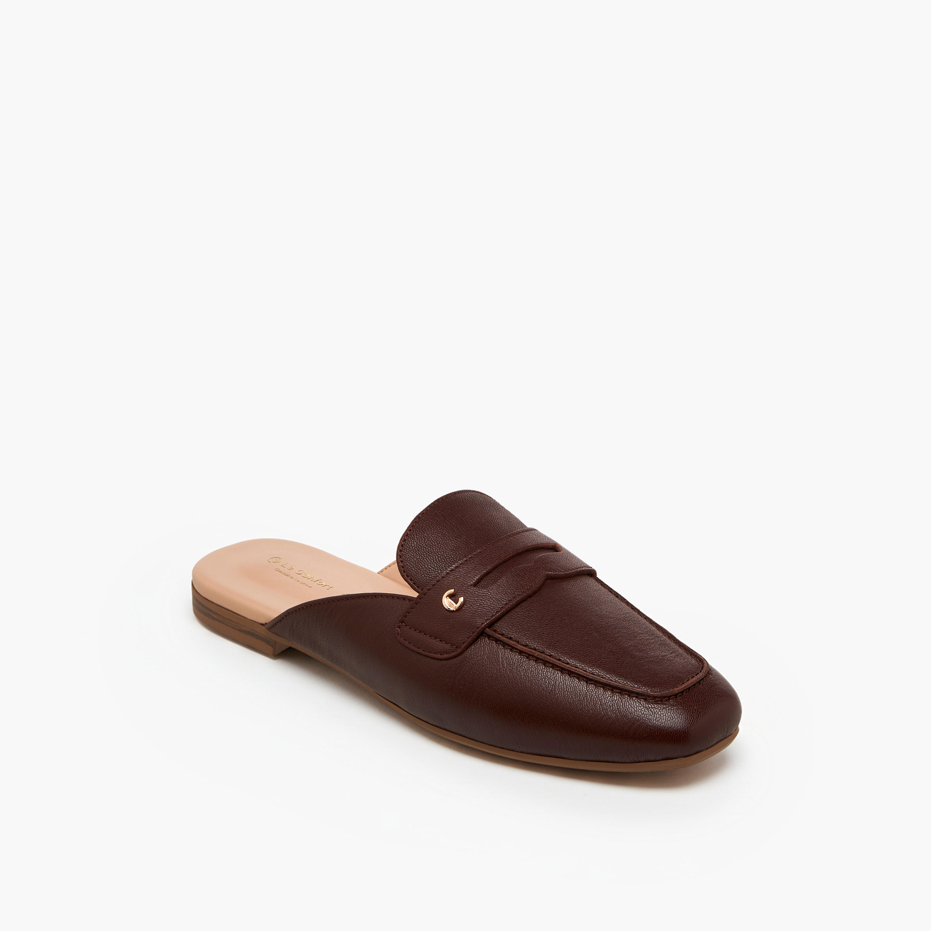 حذاء ميول جلد سهل الارتداء للنساء من لو كونفورت-women-shoes-flats-mules-image-2