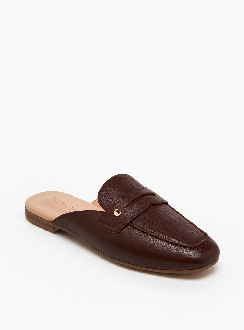 حذاء ميول جلد سهل الارتداء للنساء من لو كونفورت-women-shoes-flats-mules-image-2