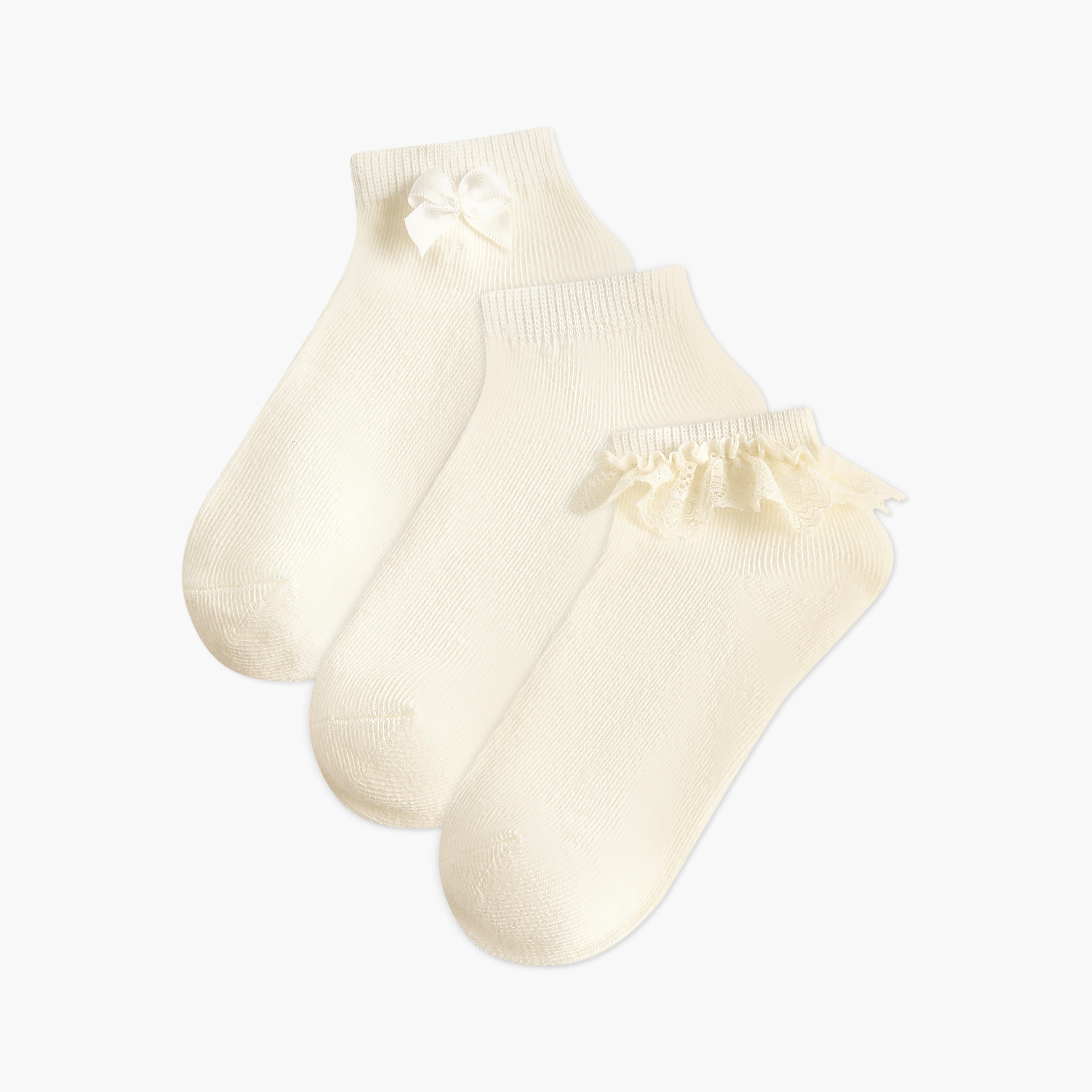 Pack of 3 Celeste Girls Socks Ankle Length Assorted Design-girls-accessories-socks-image-1