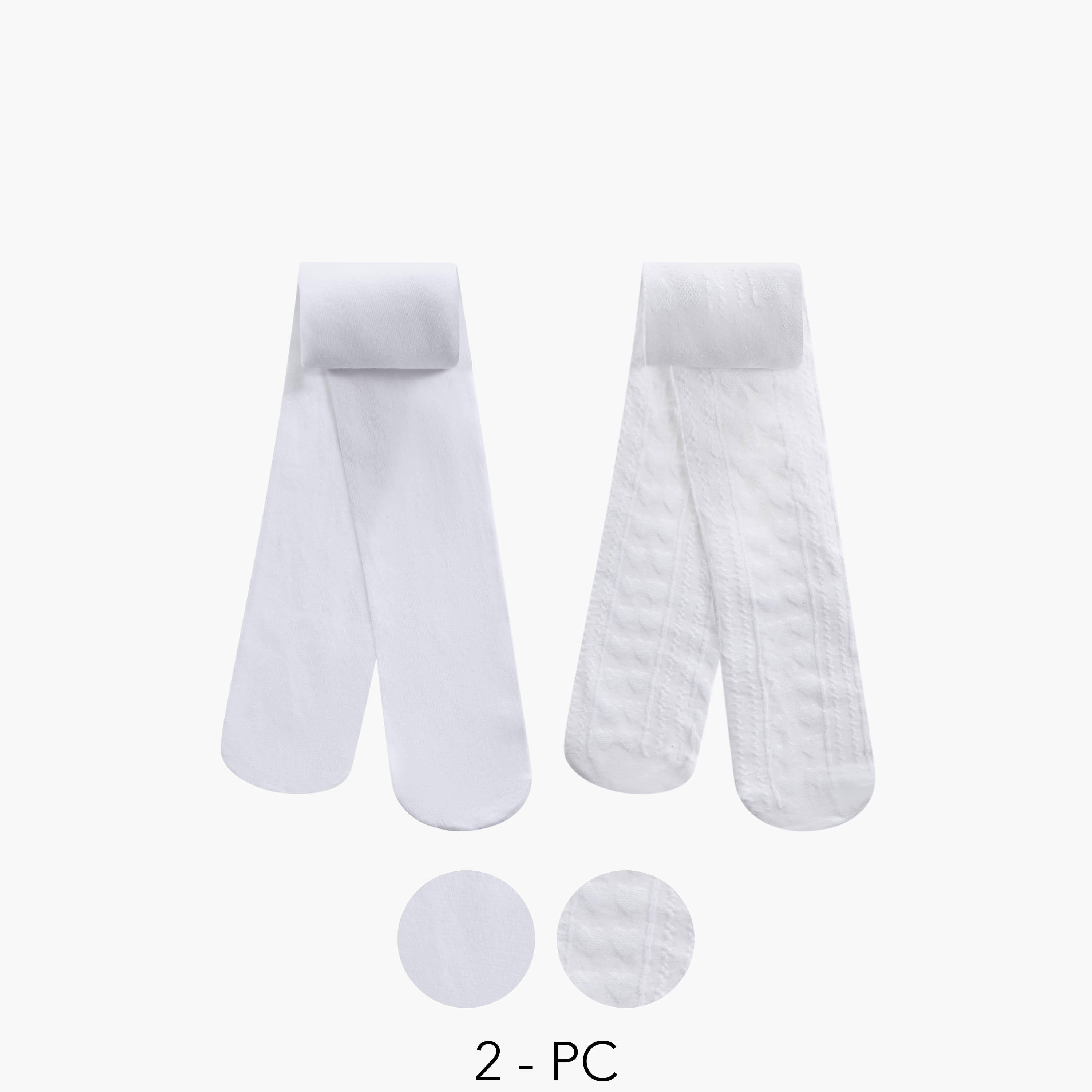 سراويل تحتانية بخصر مطاطي للفتيات من ليتل ميسي - طقم من قطعتين-girls-accessories-socks-image-1