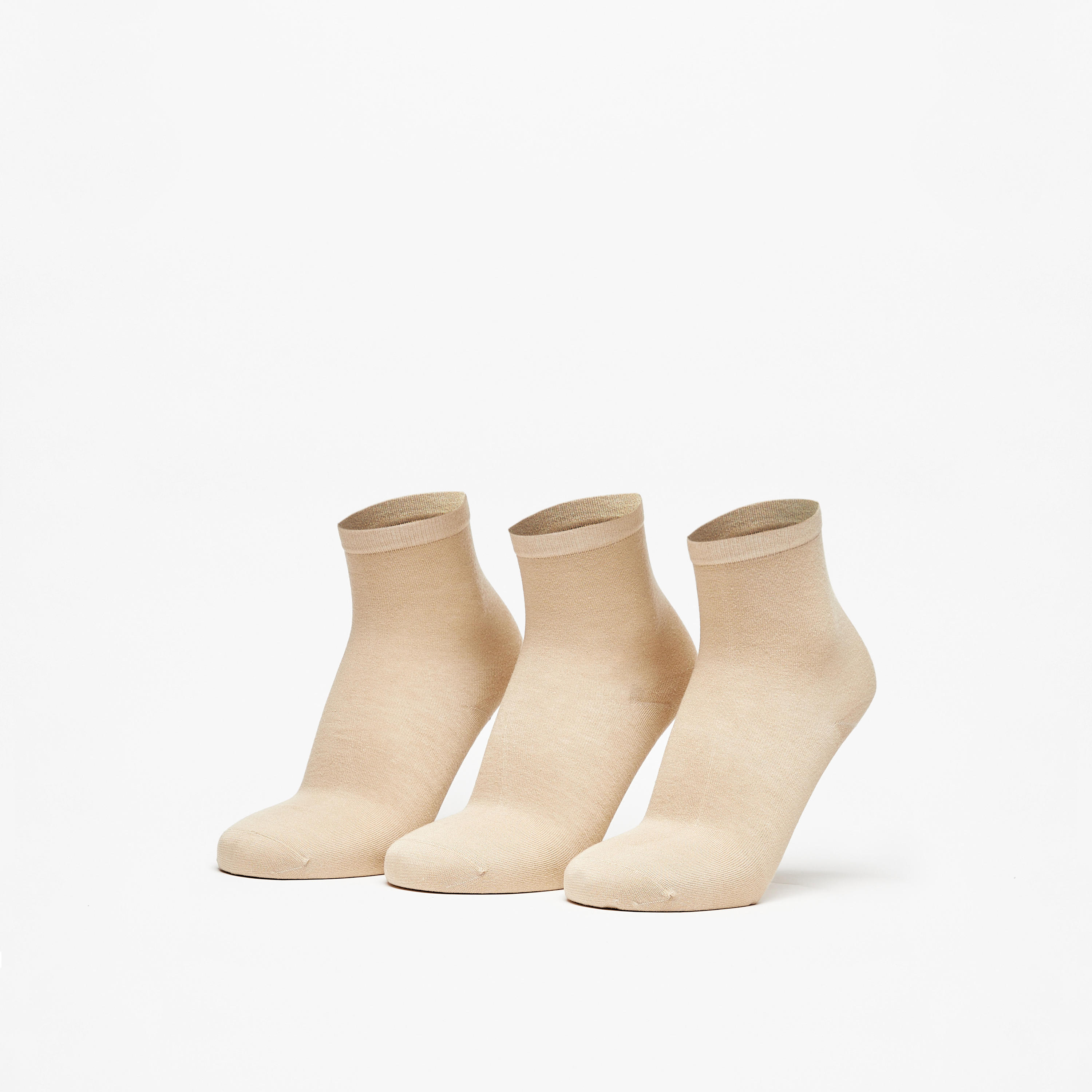 جوارب سادة بطول الكاحل من دوتشيني - طقم من 3 أزواج-men-socks-image-1