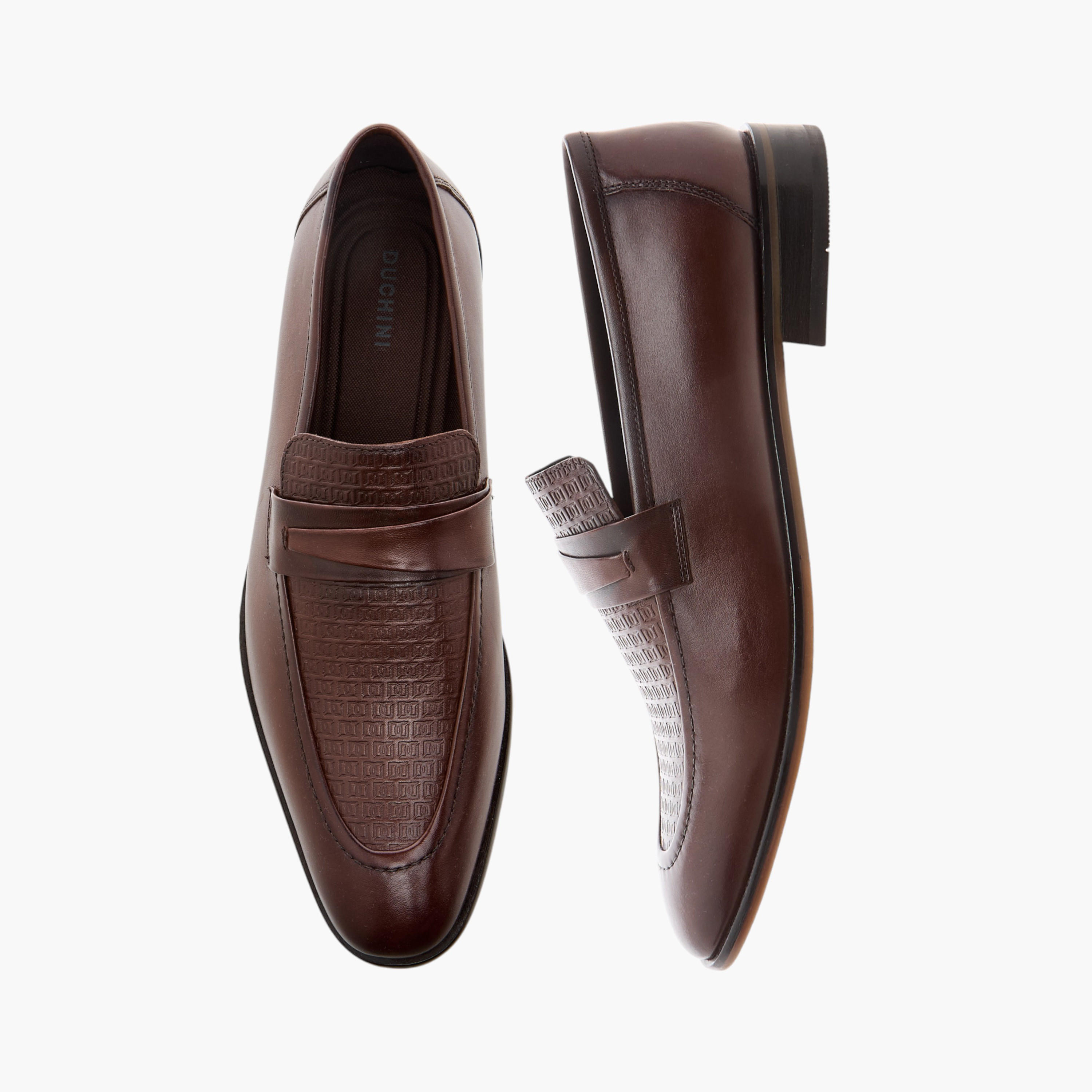 Duchini Men's Textured Slip-On Loafers-men-shoes-formalshoes-image-1