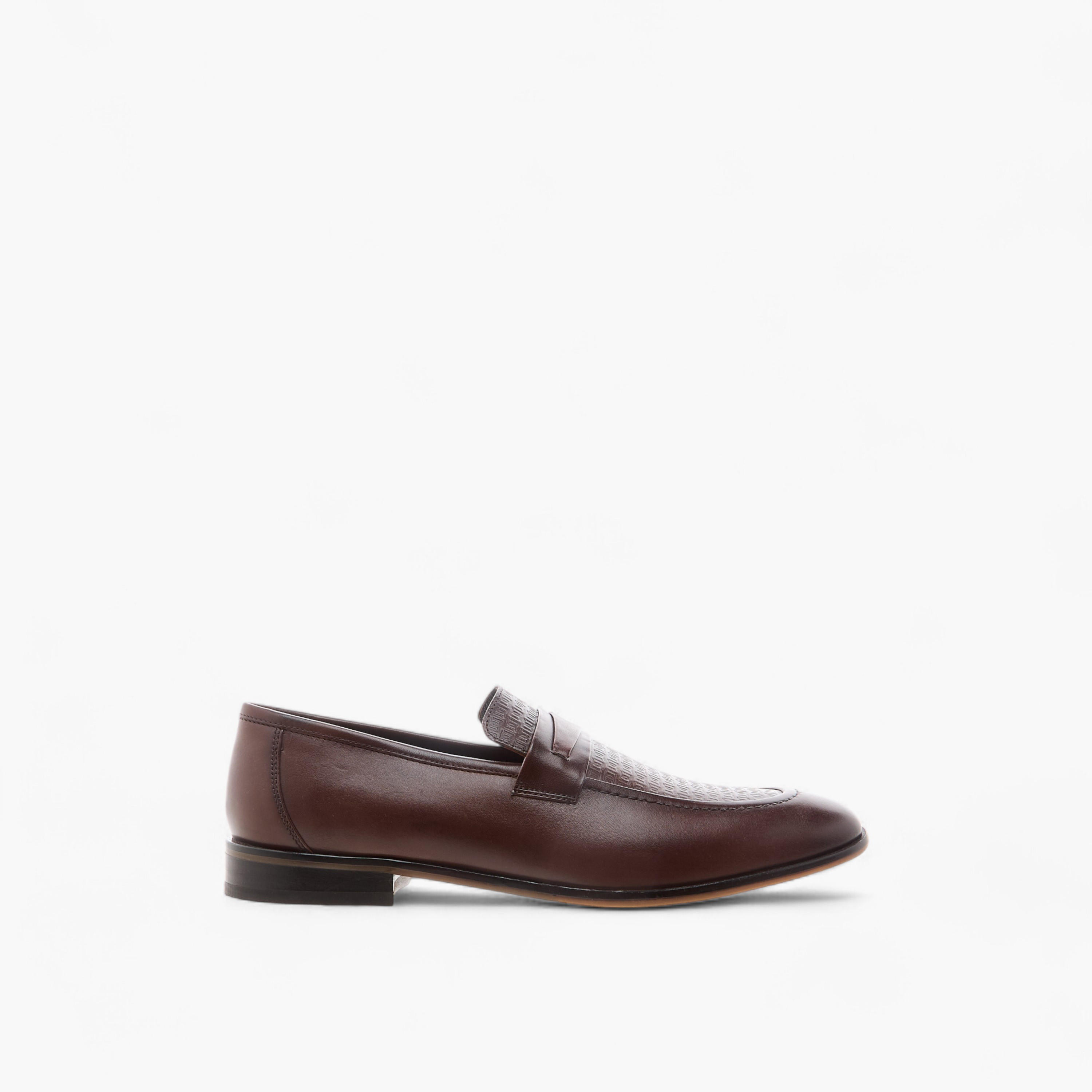 Duchini Men's Textured Slip-On Loafers-men-shoes-formalshoes-image-3