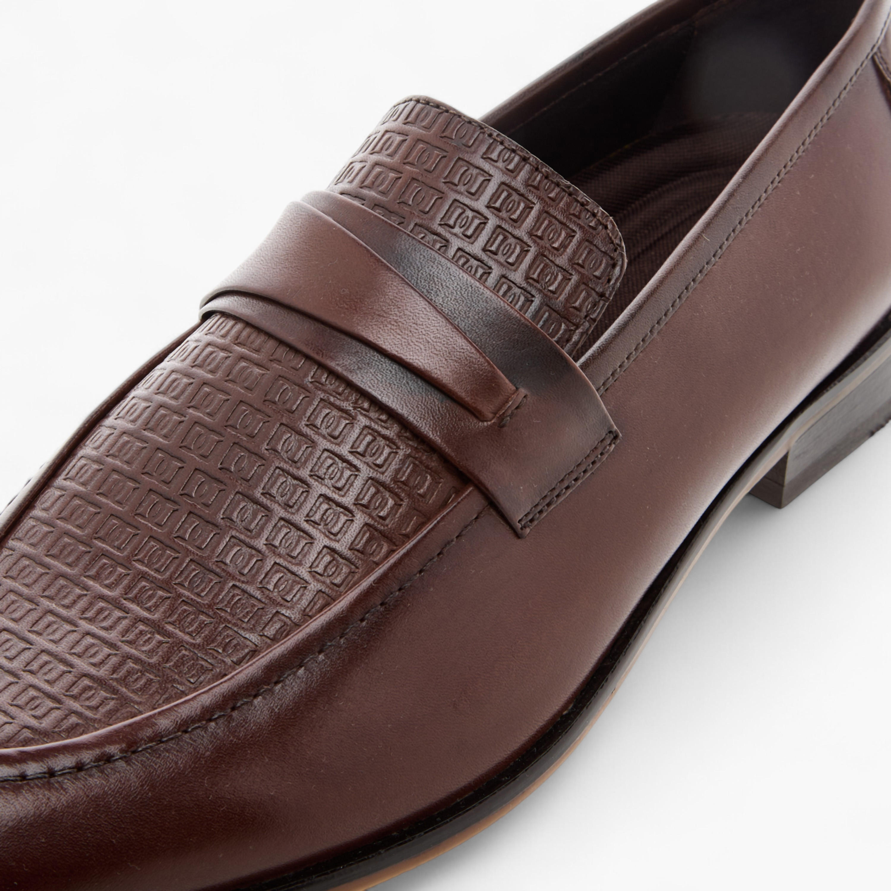 Duchini Men's Textured Slip-On Loafers-men-shoes-formalshoes-image-4