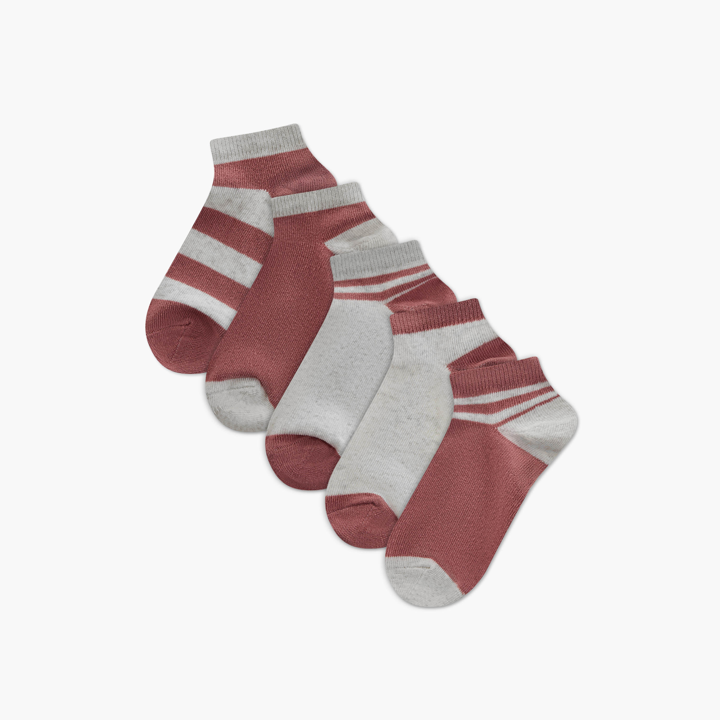 Flora Bella Colourblock Ankle Length Socks - Set of 5-girls-accessories-socks-image-1