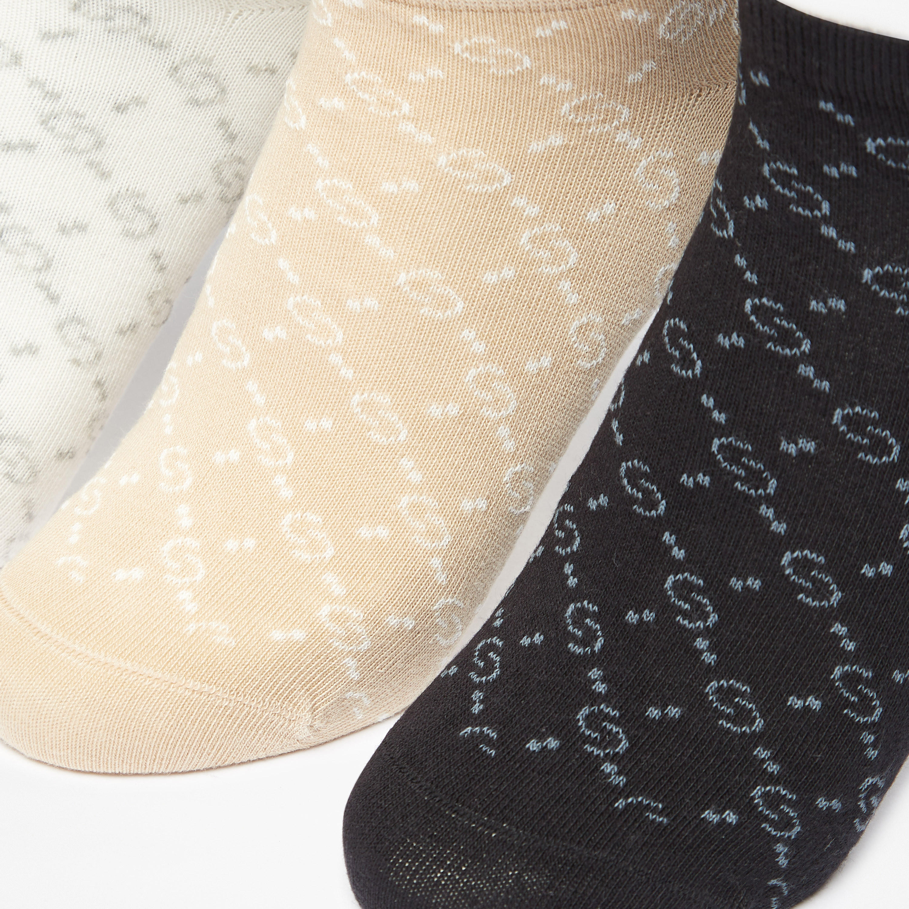 Celeste Logo Detail Ankle Length Non Terry Socks - Set of 5-women-socksandstockings-image-2