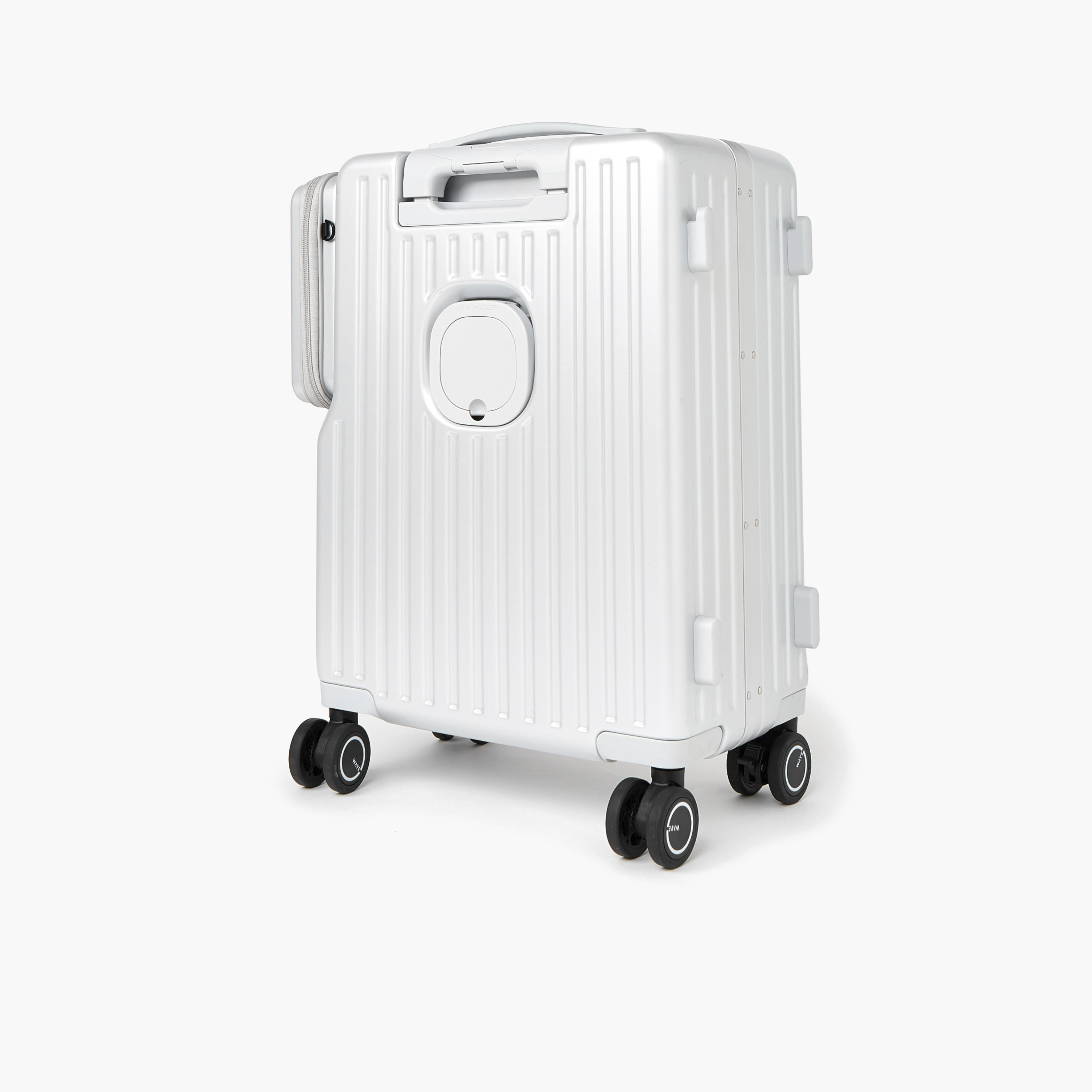 WAVE Textured Hardcase Luggage Trolley with Detachable Crossbody Bag & Cup Holder - 20 inches Cabin-travel-luggagesandbags-luggage-image-2