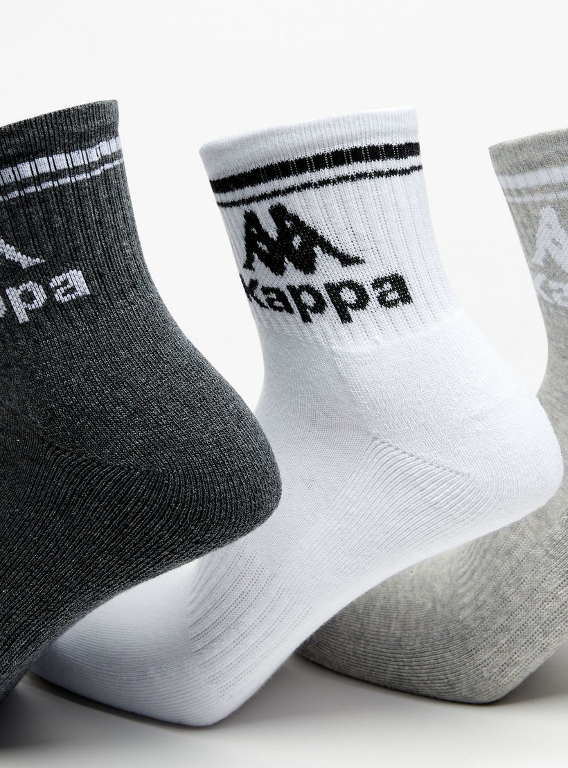 طقم جوارب رياضية موسّدة 5 أزواج بطول متوسط وتفاصيل الشعار من كابا -men-socks-image-2