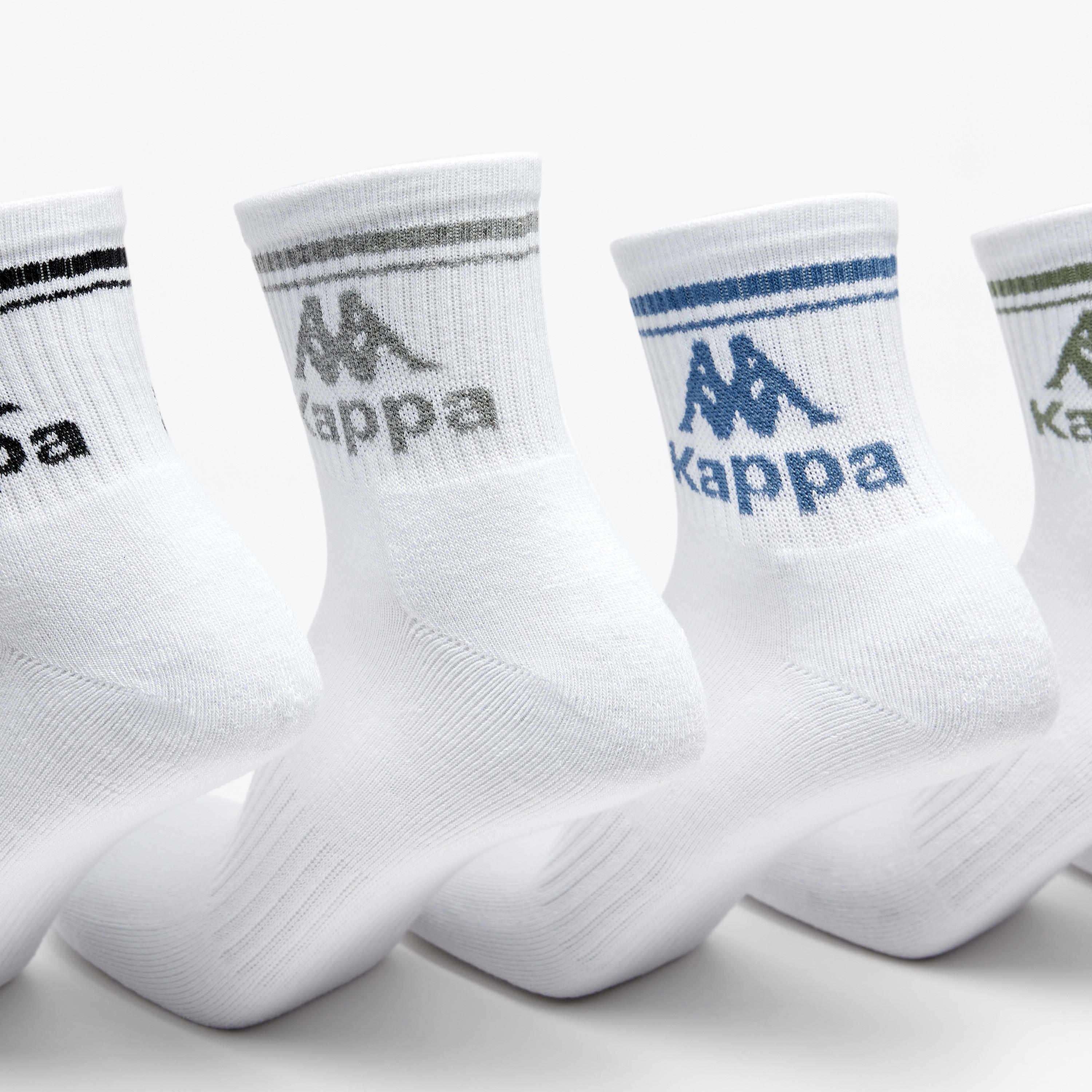 Kappa Logo Detail Crew Length Cushioned Sports Socks - Set of 5-men-socks-image-2