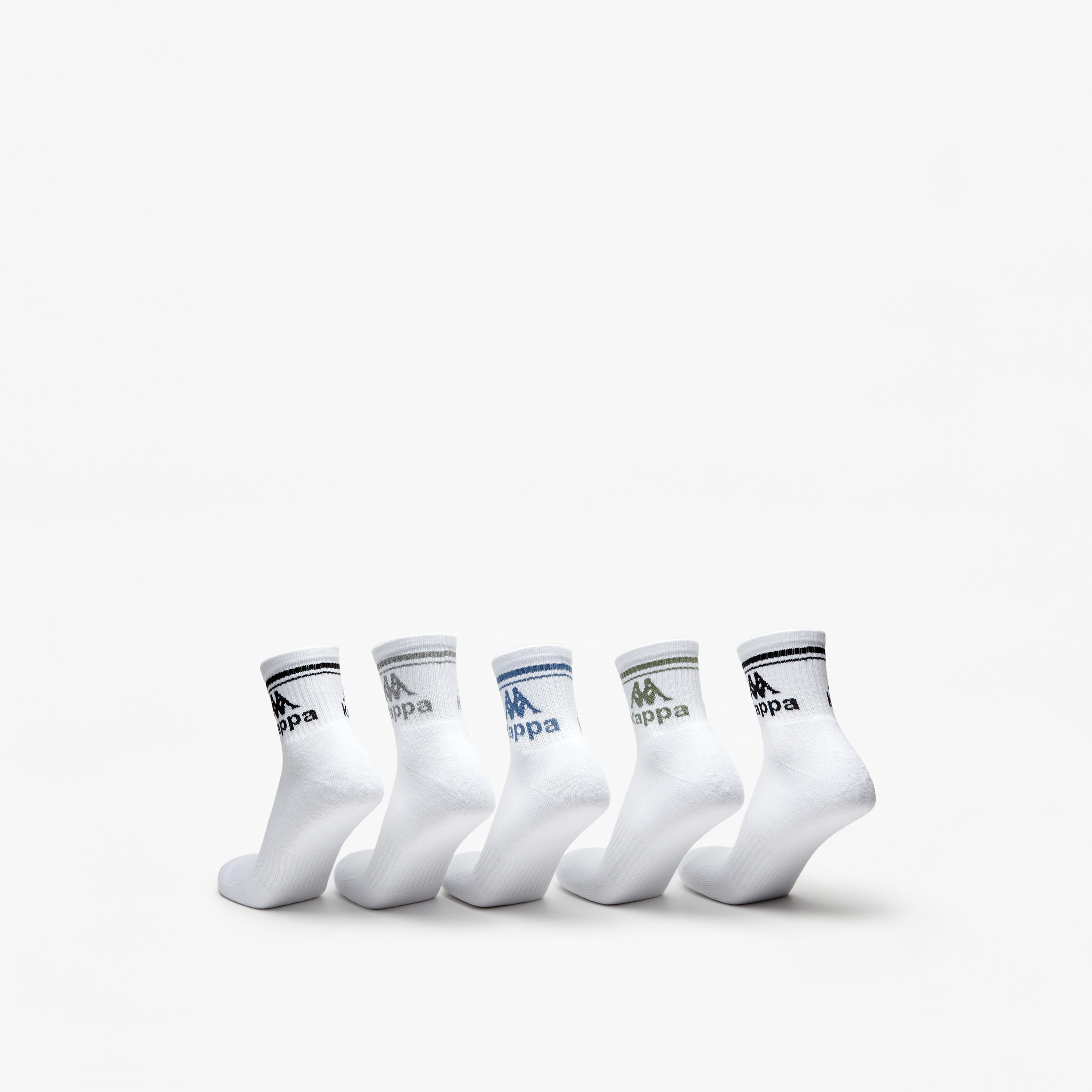 Kappa Logo Detail Crew Length Cushioned Sports Socks - Set of 5-men-socks-image-3