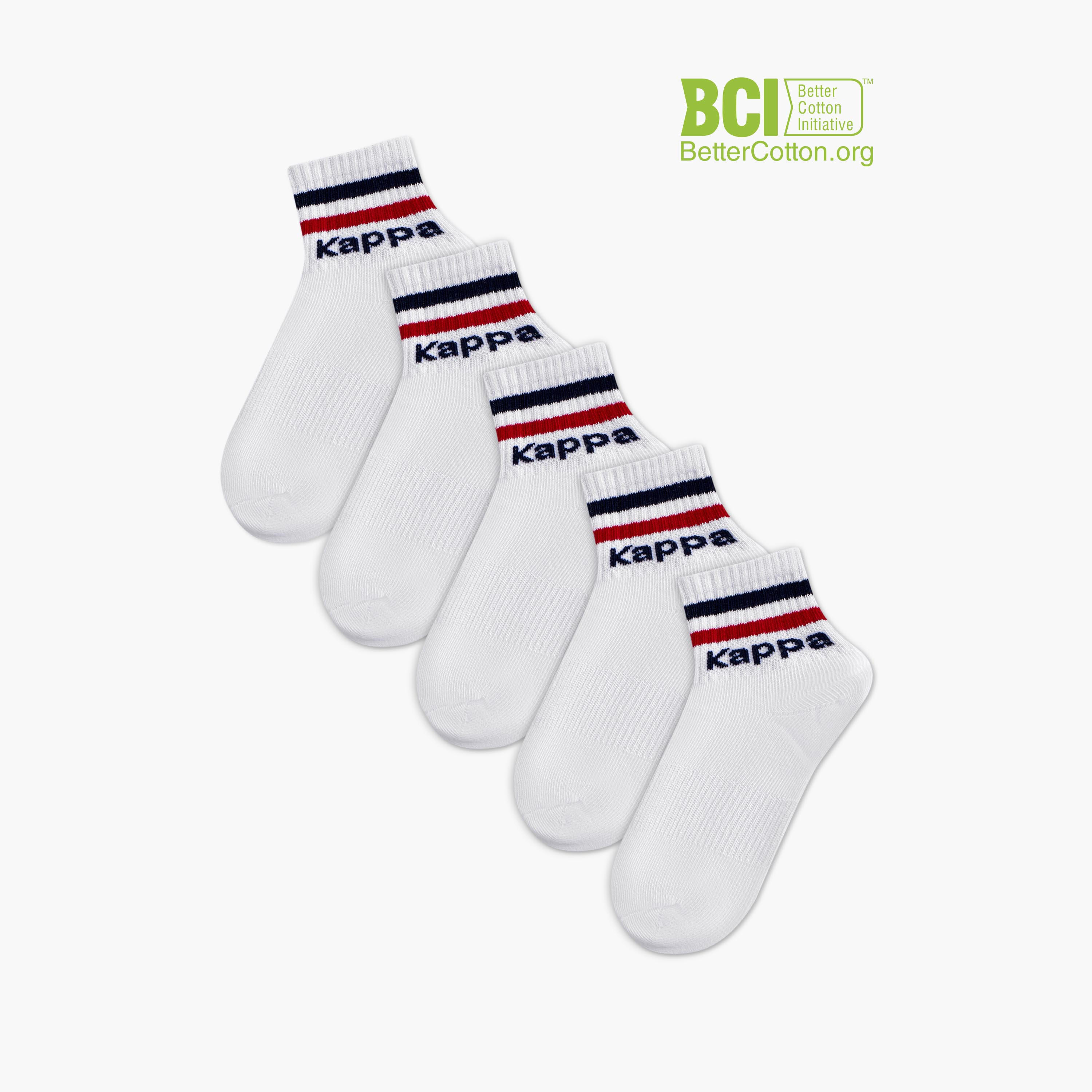 Kappa Logo Print Non Terry Sports Socks - Set of 5-girls-accessories-socks-image-1