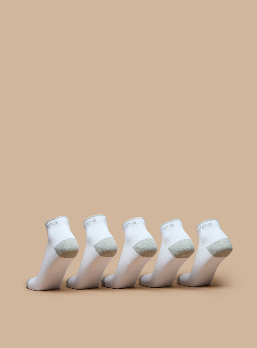 Kappa Logo Print Crew Length Sports Socks - Set of 5-men-socks-image-3