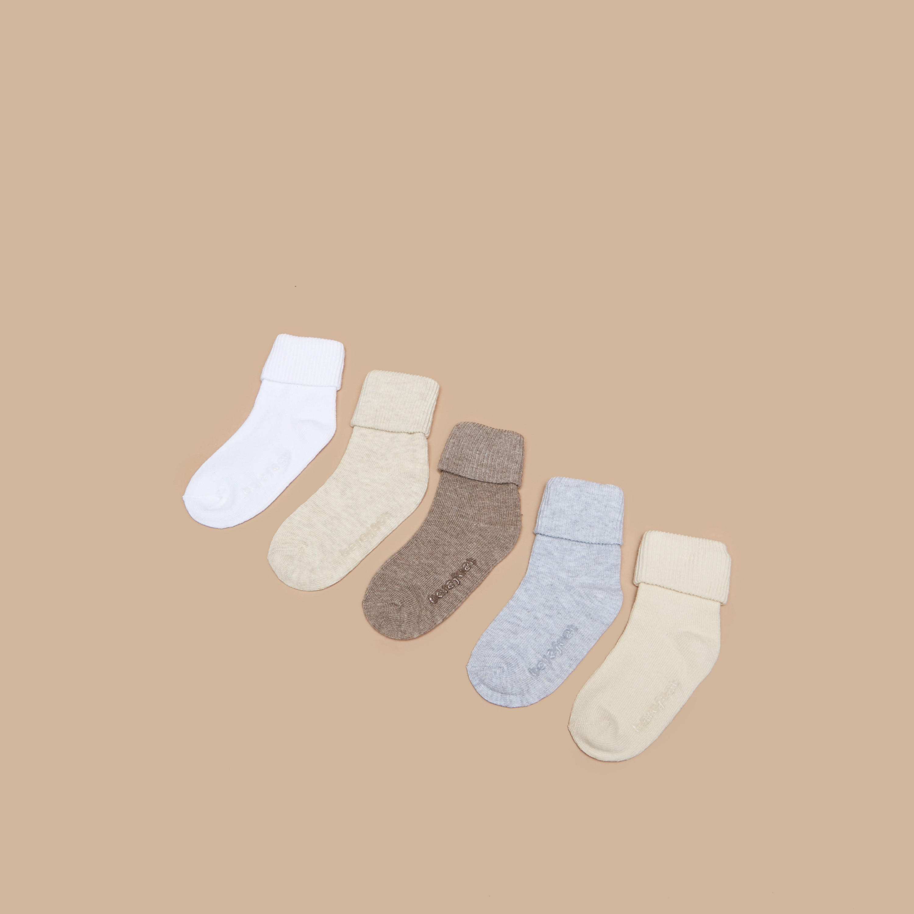 Barefeet Ribbed Ankle Length Socks - Set of 5-girls-accessories-socks-image-1