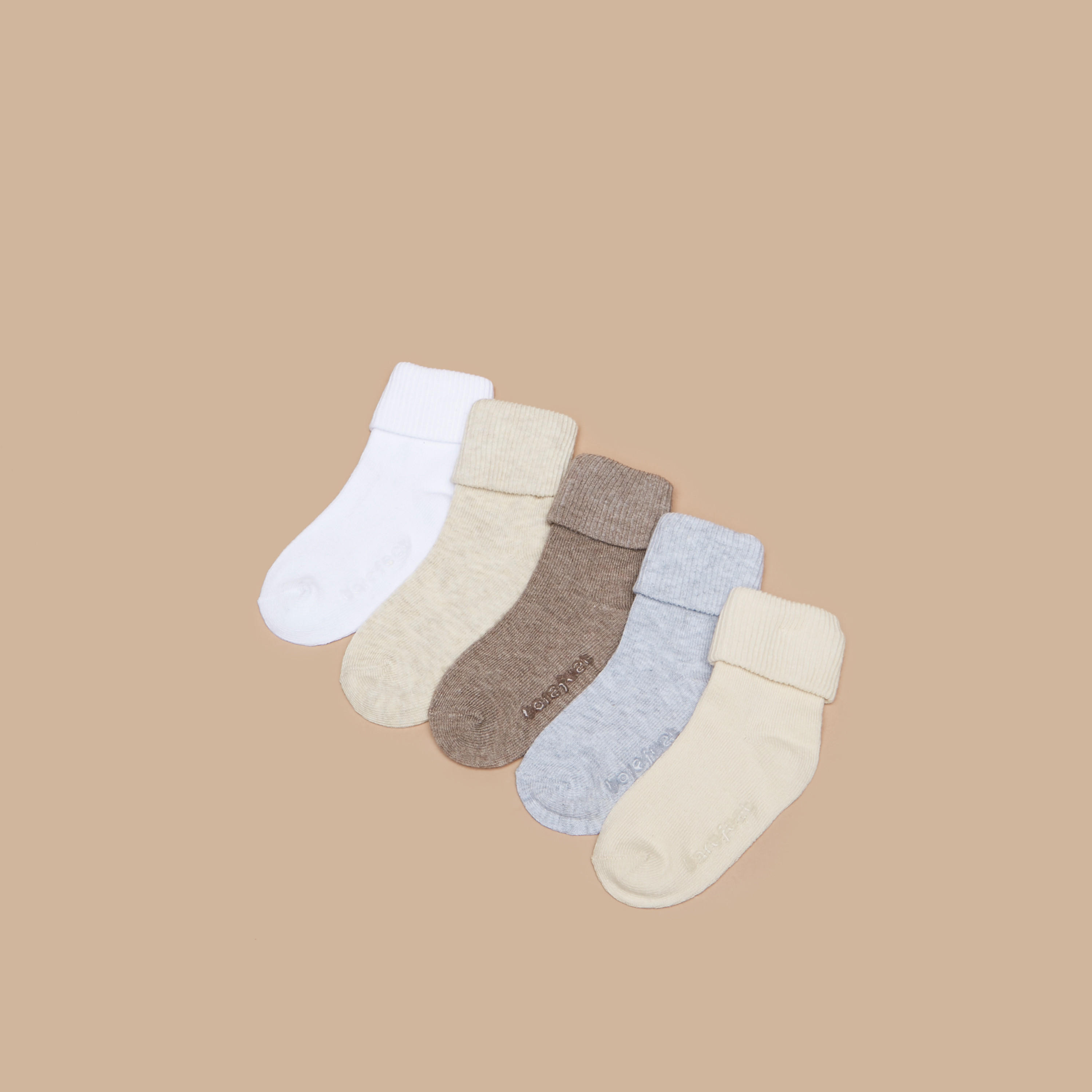 Barefeet Ribbed Ankle Length Socks - Set of 5-girls-accessories-socks-image-2