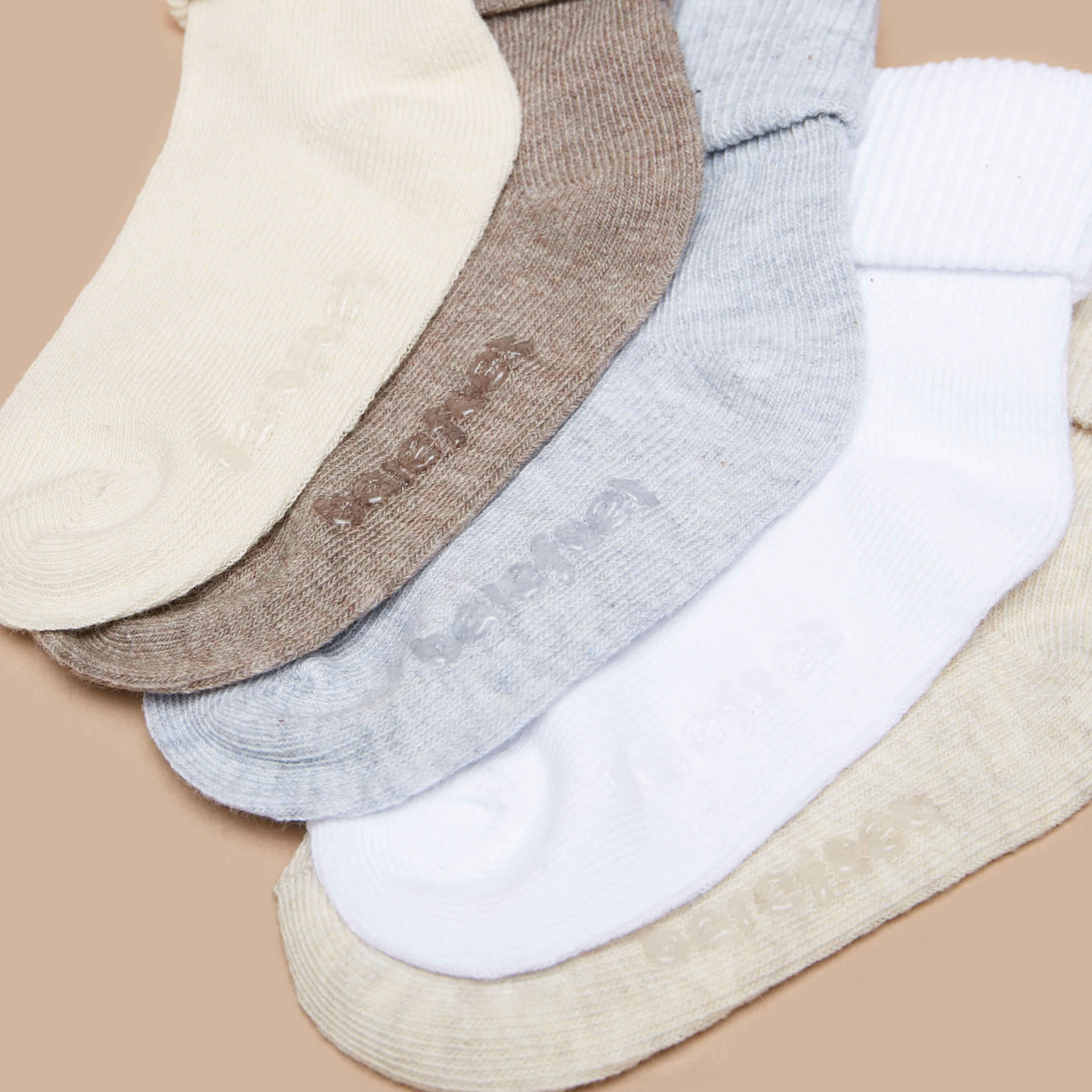 Barefeet Ribbed Ankle Length Socks - Set of 5-girls-accessories-socks-image-4