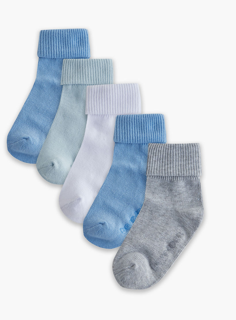 Barefeet Ribbed Ankle Length Socks - Set of 5-girls-accessories-socks-image-1