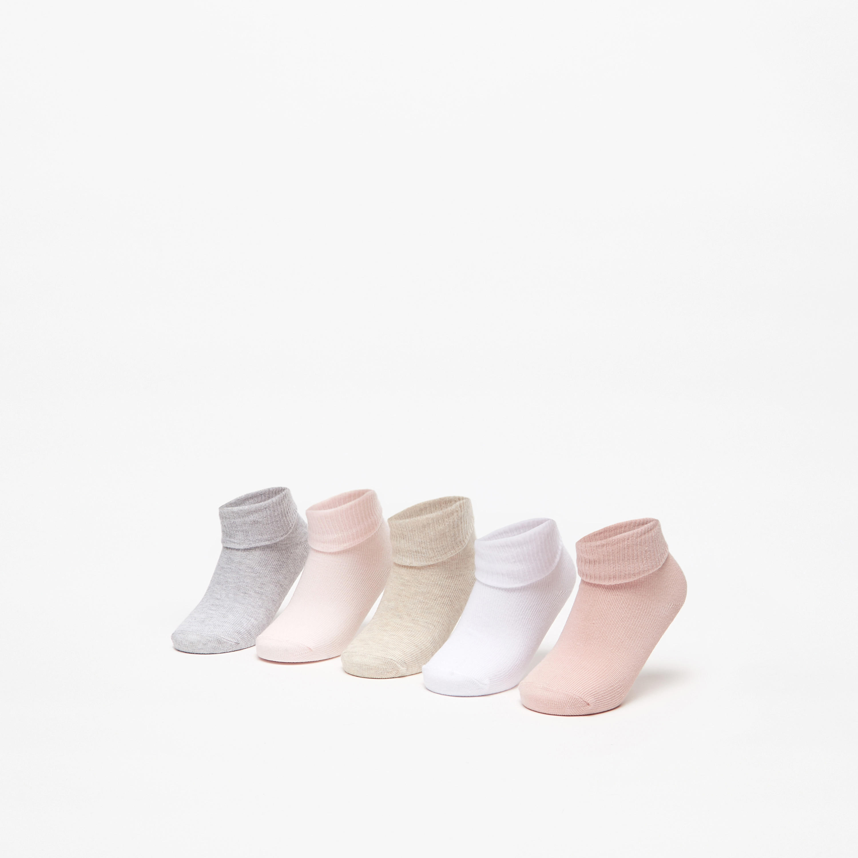 Barefeet Ribbed Ankle Length Socks - Set of 5-girls-accessories-socks-image-1