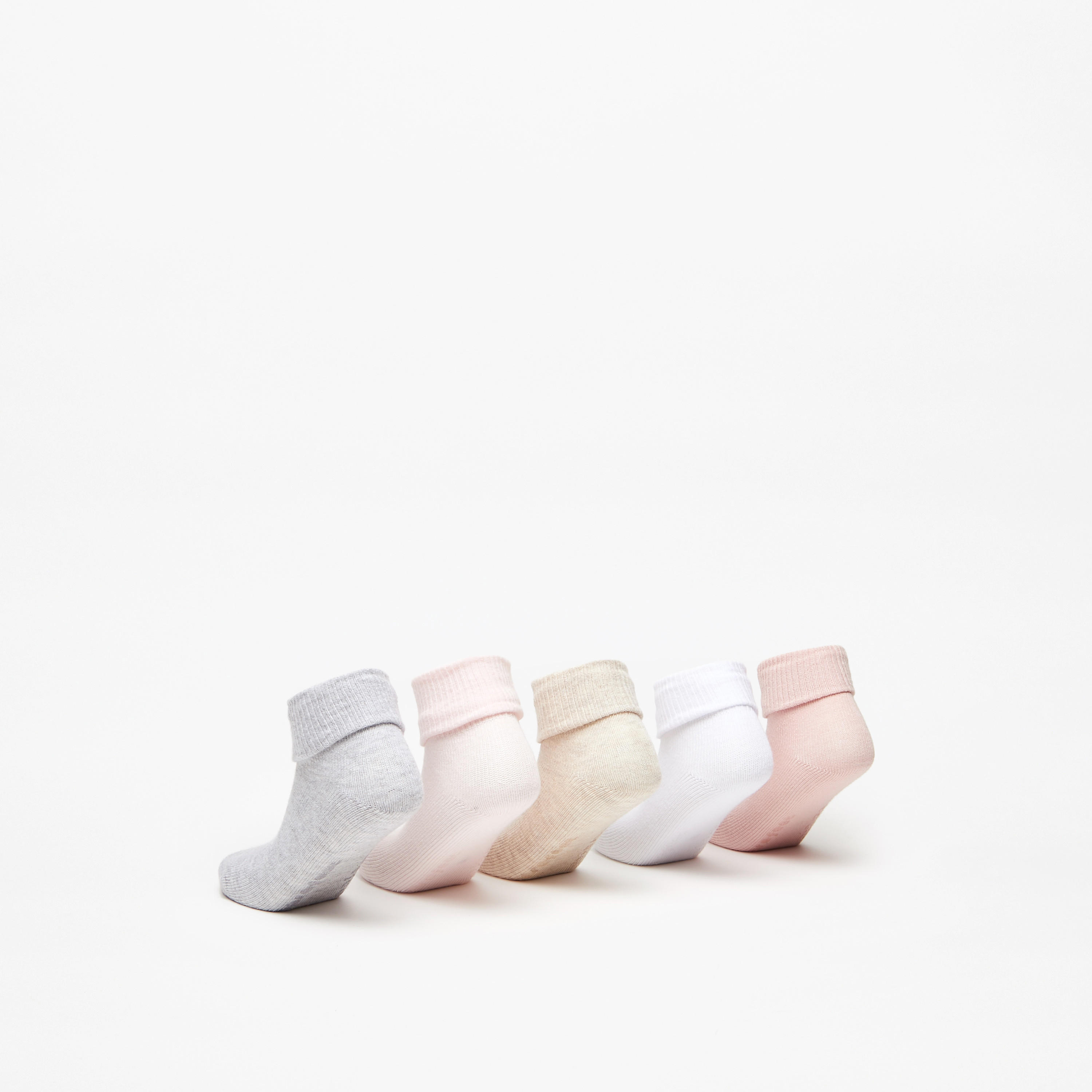 Barefeet Ribbed Ankle Length Socks - Set of 5-girls-accessories-socks-image-2