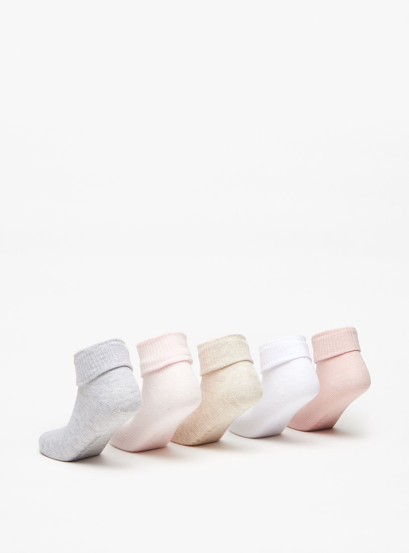 Barefeet Ribbed Ankle Length Socks - Set of 5-girls-accessories-socks-image-2