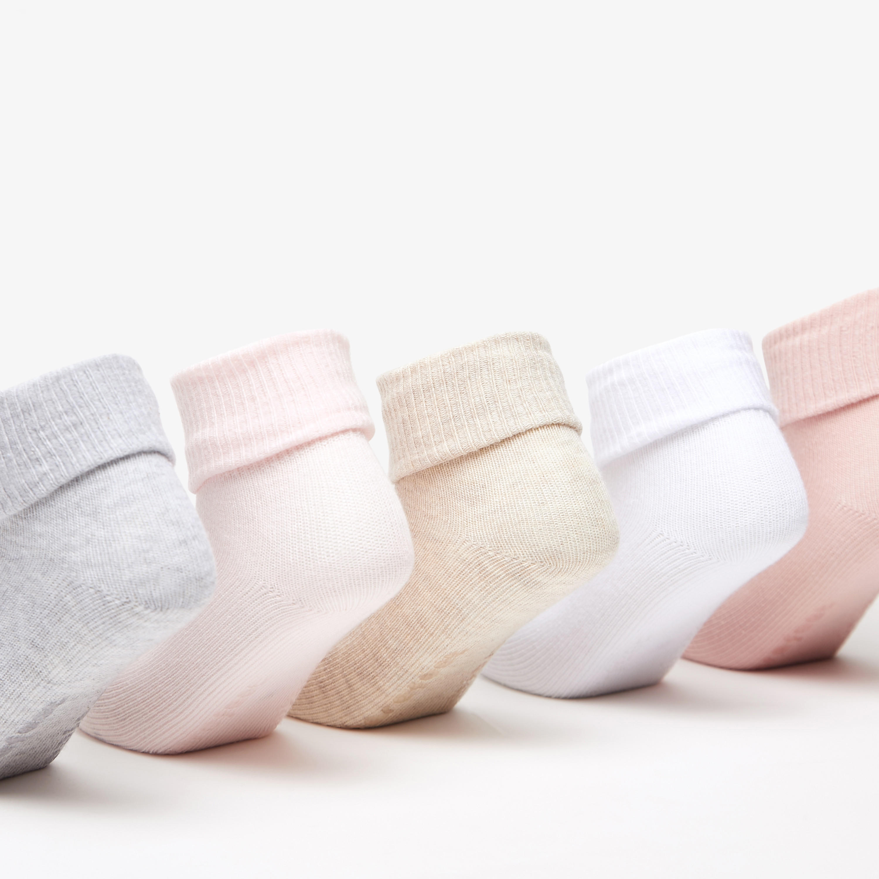 Barefeet Ribbed Ankle Length Socks - Set of 5-girls-accessories-socks-image-3