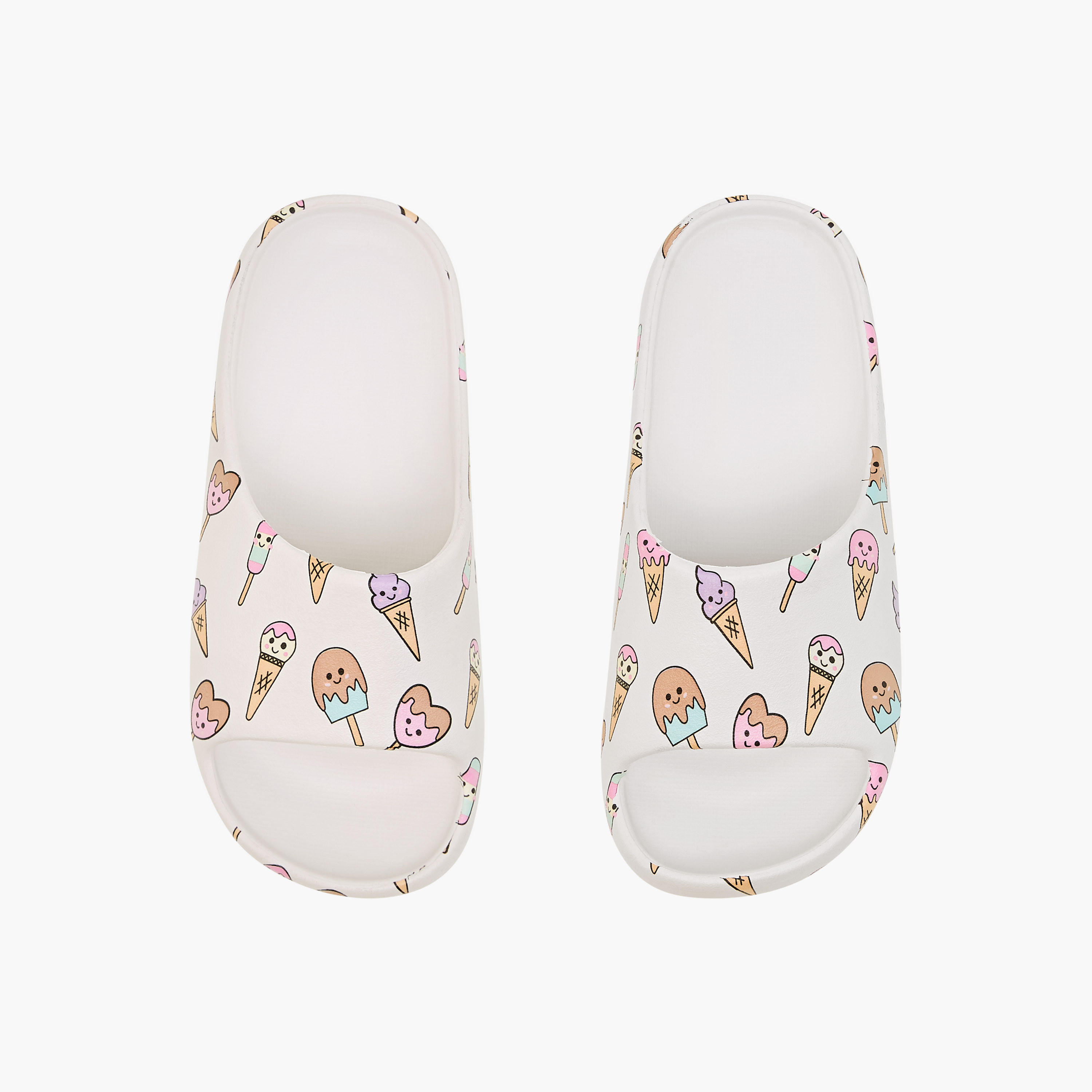 Aqua Girls Ice Cream Print Slides-girls-shoes-flipflopsandslides-image-1