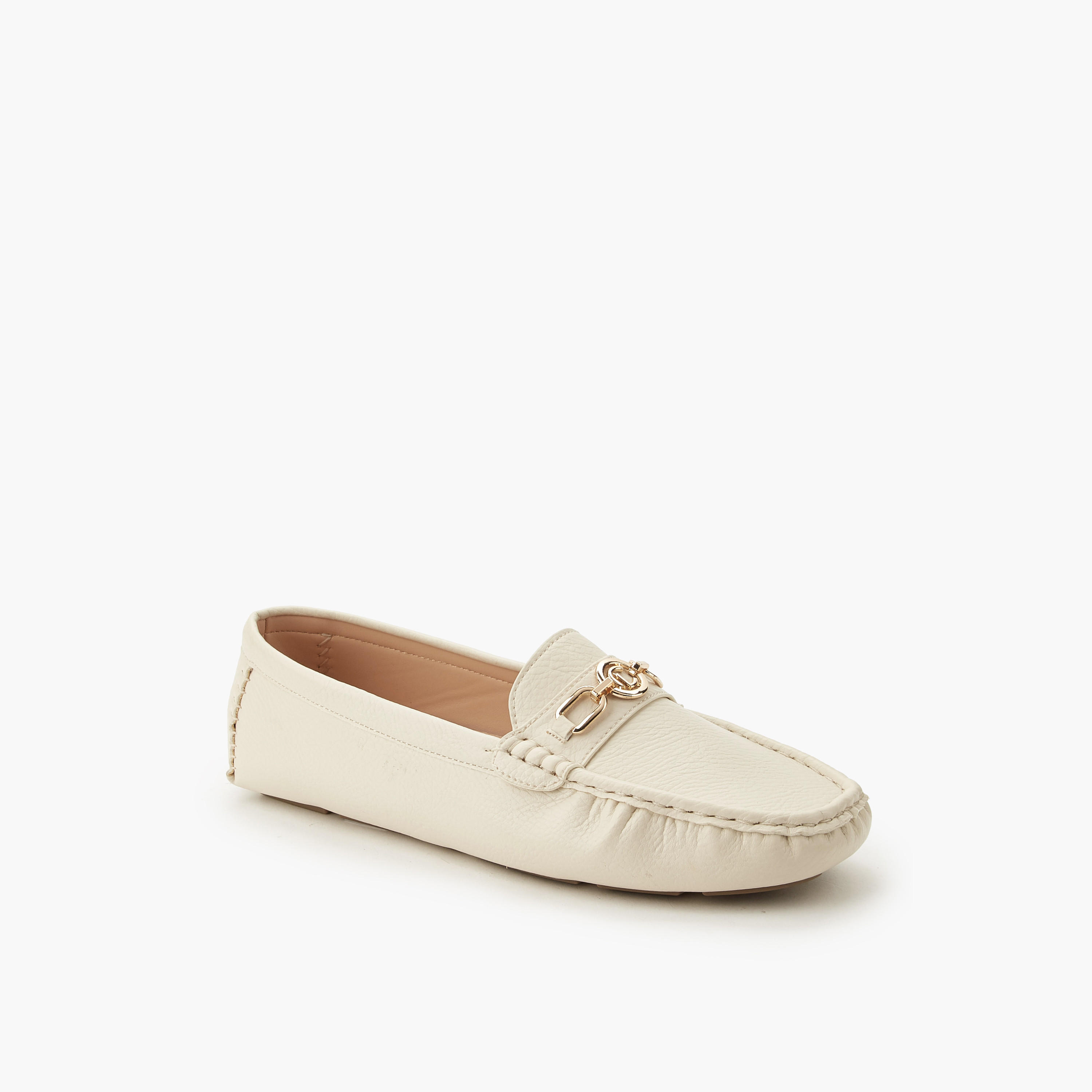 حذاء موكاسين مريح سهل الارتداء بزينة معدنية من لو كونفورت-women-shoes-flats-moccasins-image-2