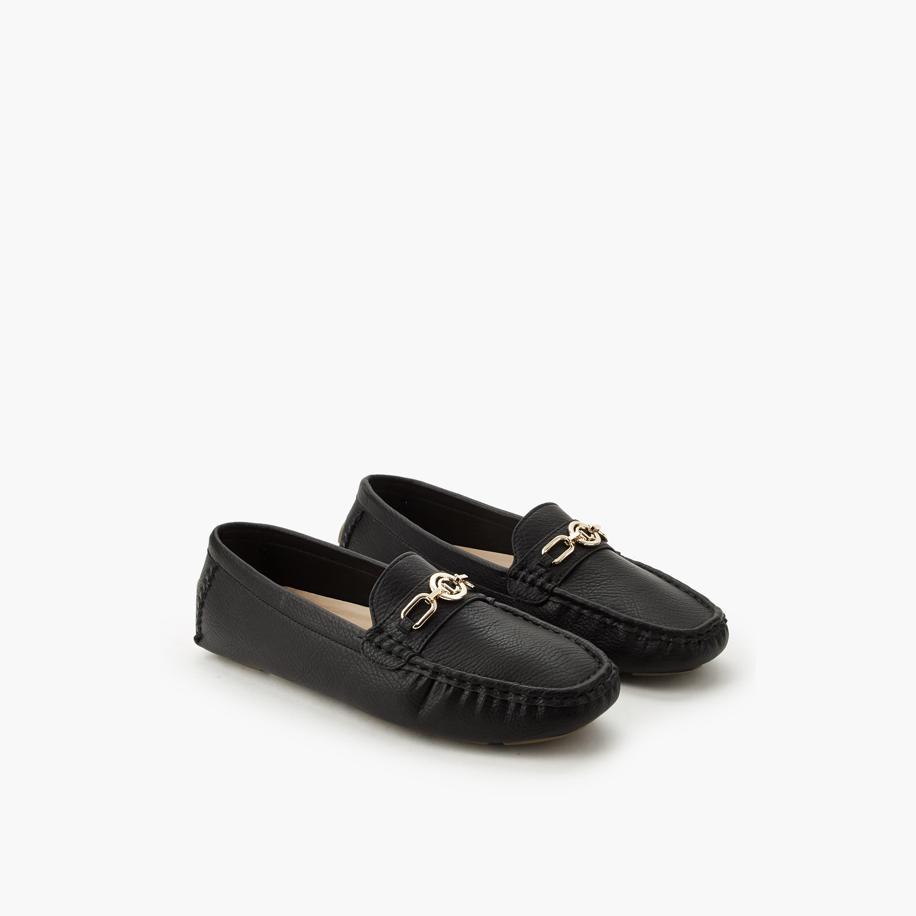 حذاء موكاسين مريح سهل الارتداء بزينة معدنية من لو كونفورت-women-shoes-flats-moccasins-image-1