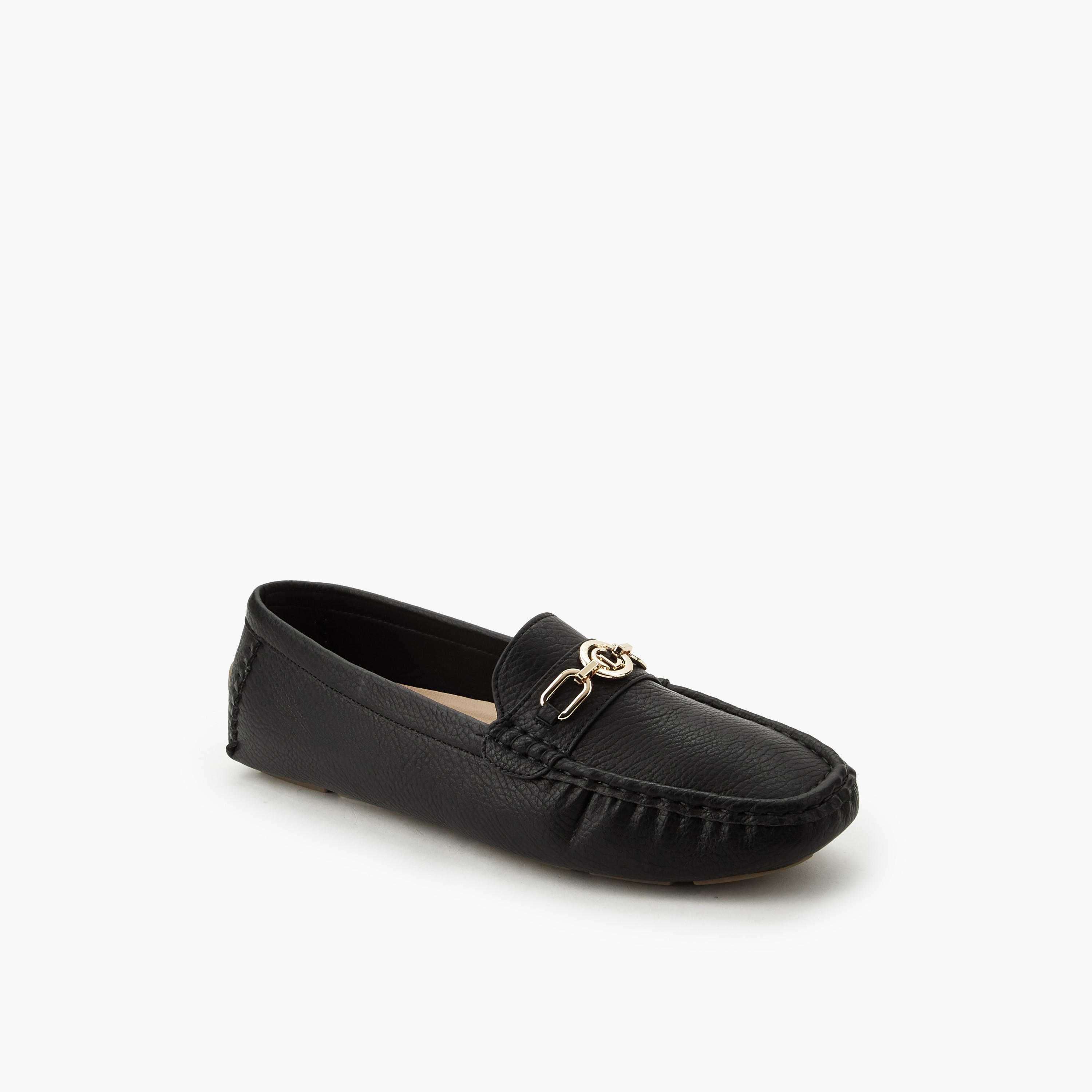حذاء موكاسين مريح سهل الارتداء بزينة معدنية من لو كونفورت-women-shoes-flats-moccasins-image-2