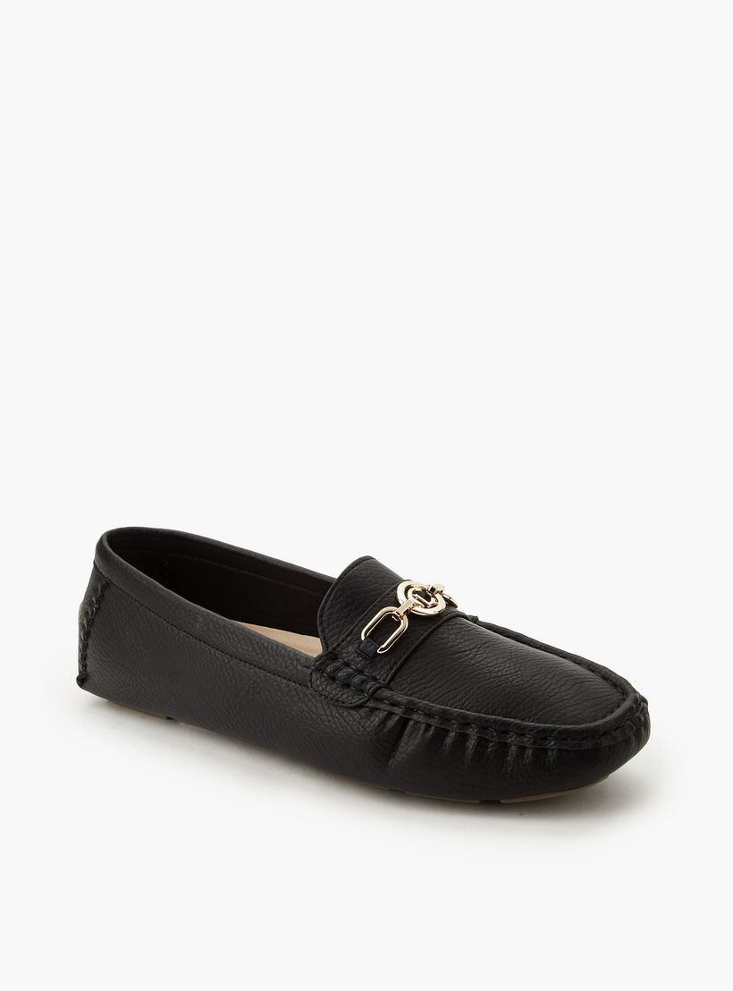 حذاء موكاسين مريح سهل الارتداء بزينة معدنية من لو كونفورت-women-shoes-flats-moccasins-image-2