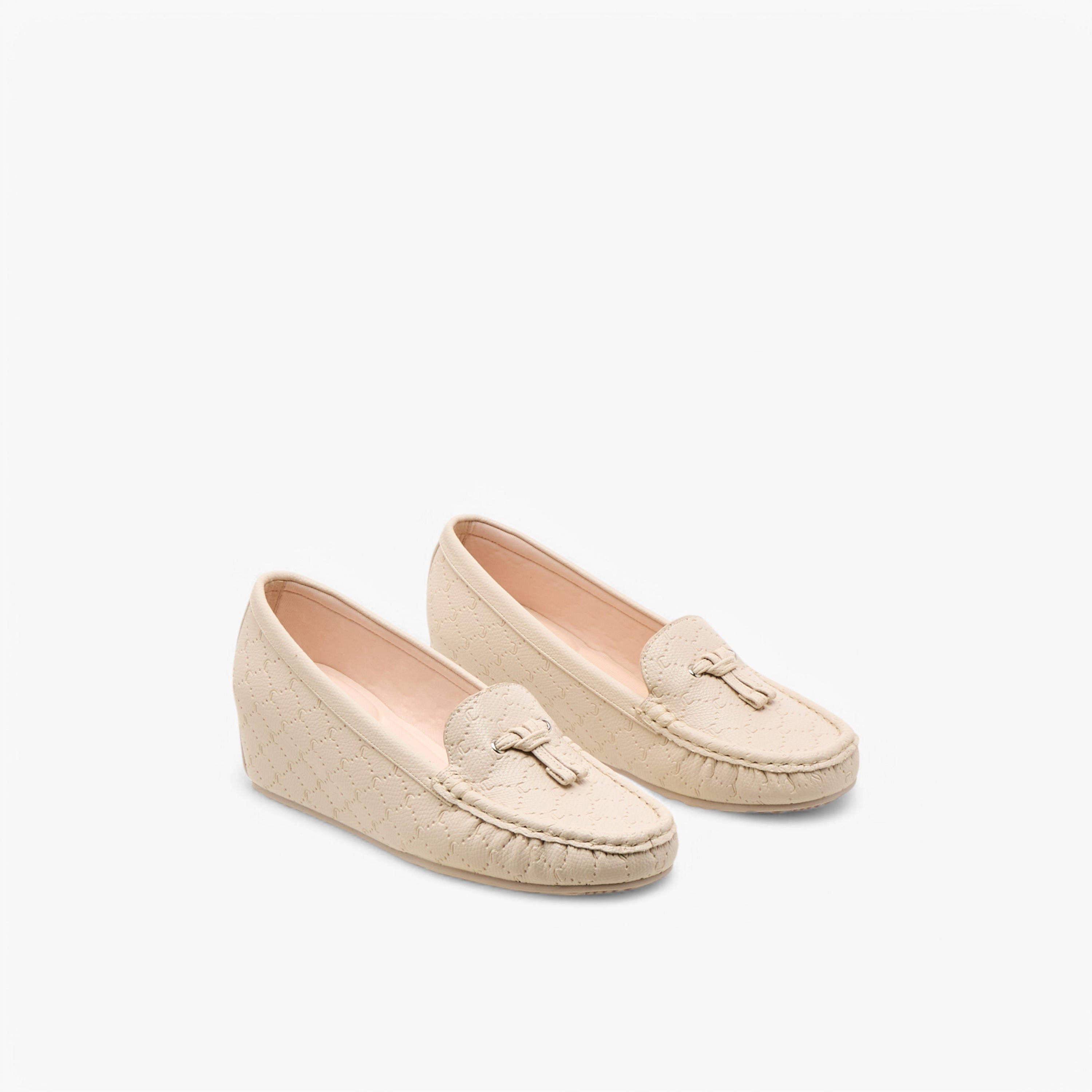 Le Confort Monogram Embossed Comfort Moccasins with Wedge Heels-women-shoes-heels-image-1