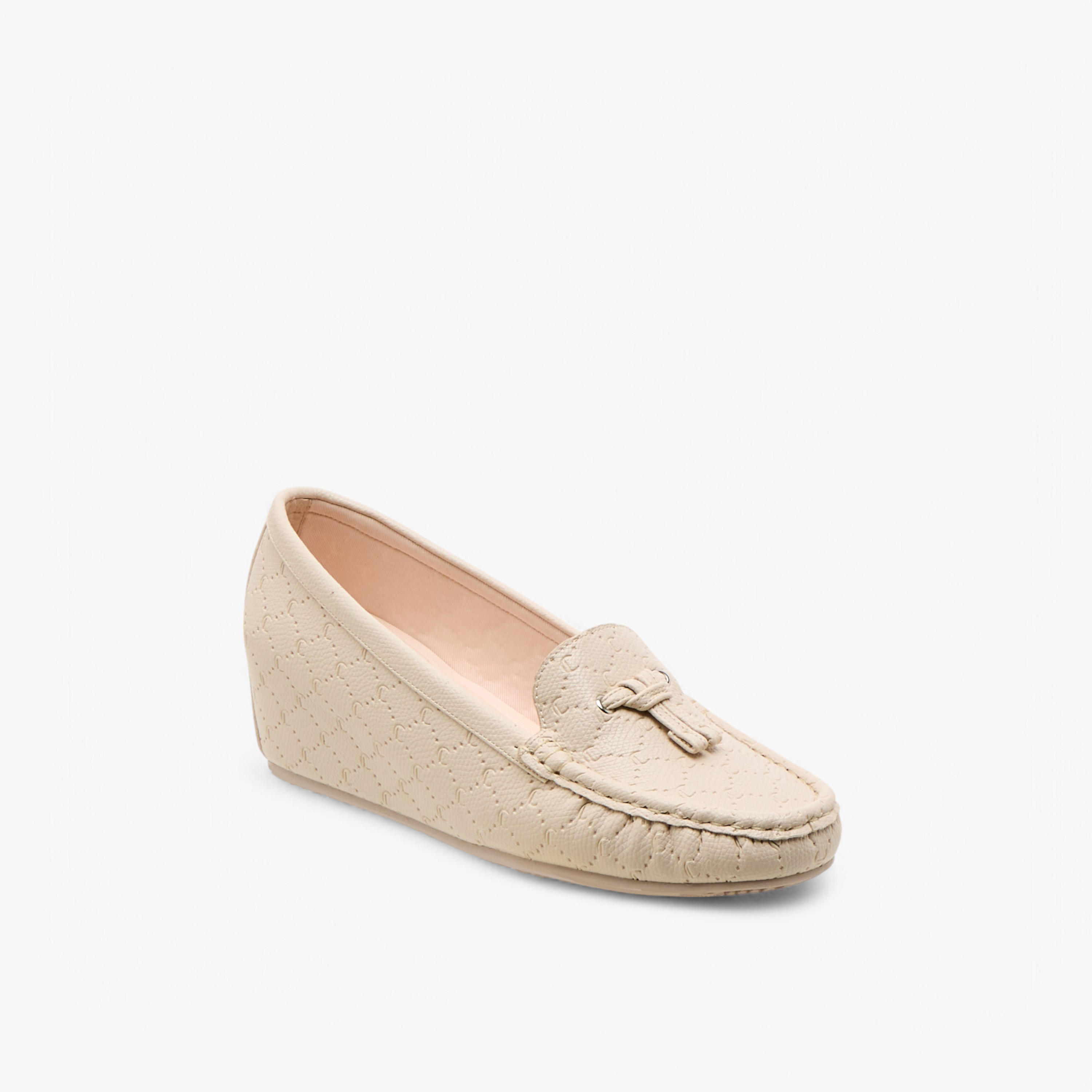 Le Confort Monogram Embossed Comfort Moccasins with Wedge Heels-women-shoes-heels-image-2