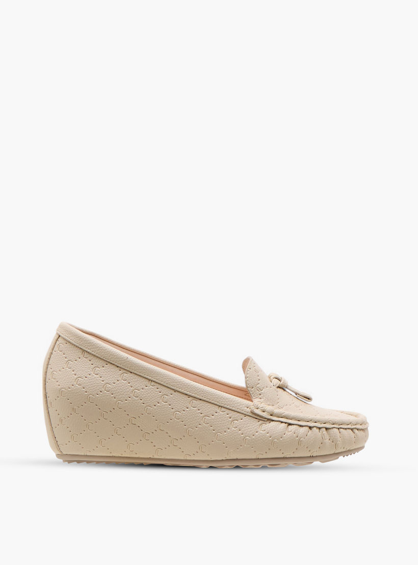 Le Confort Monogram Embossed Comfort Moccasins with Wedge Heels-women-shoes-heels-image-3