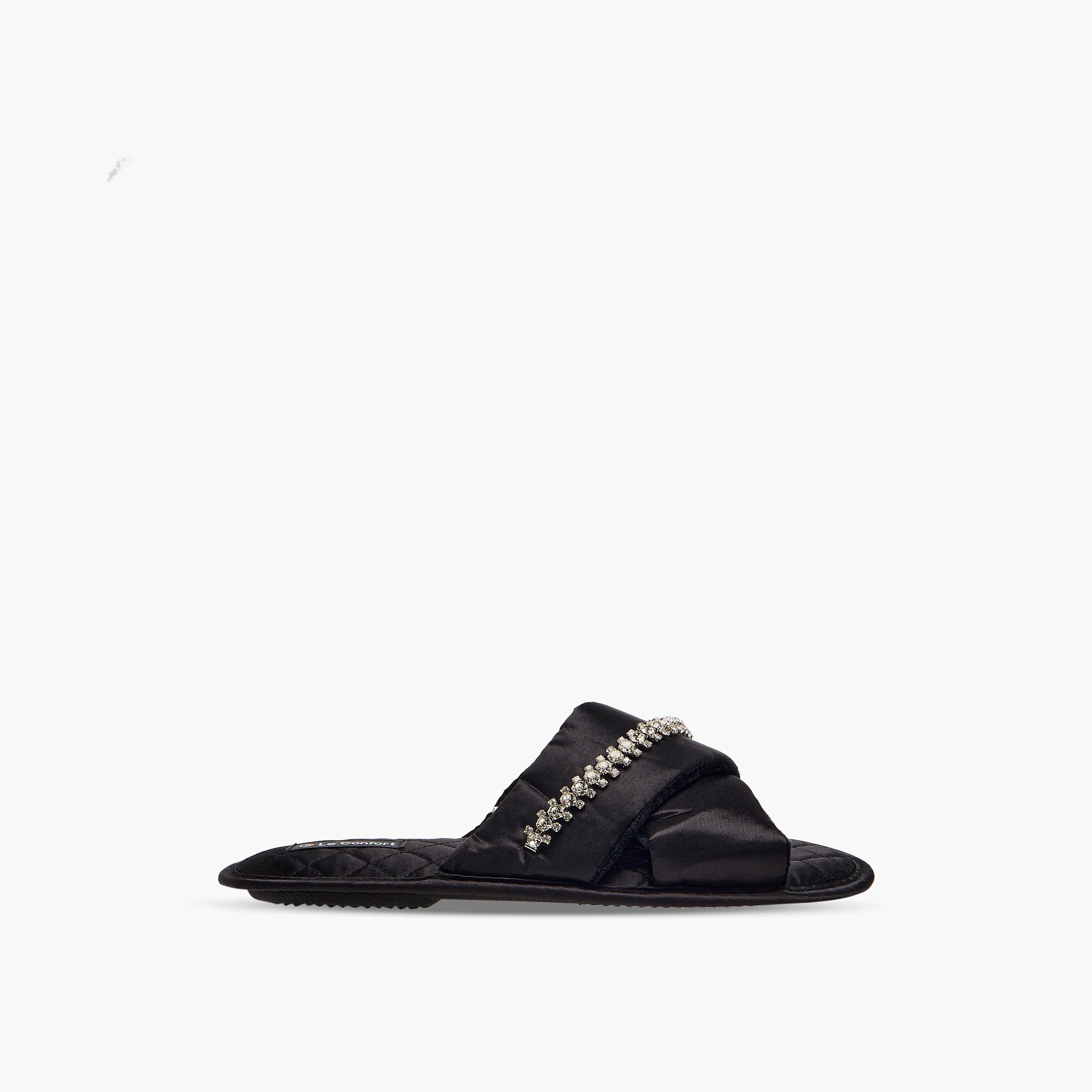 Le Confort Women Satin Stone Embellished Bedroom Slides-women-shoes-bedroomslippers-image-2