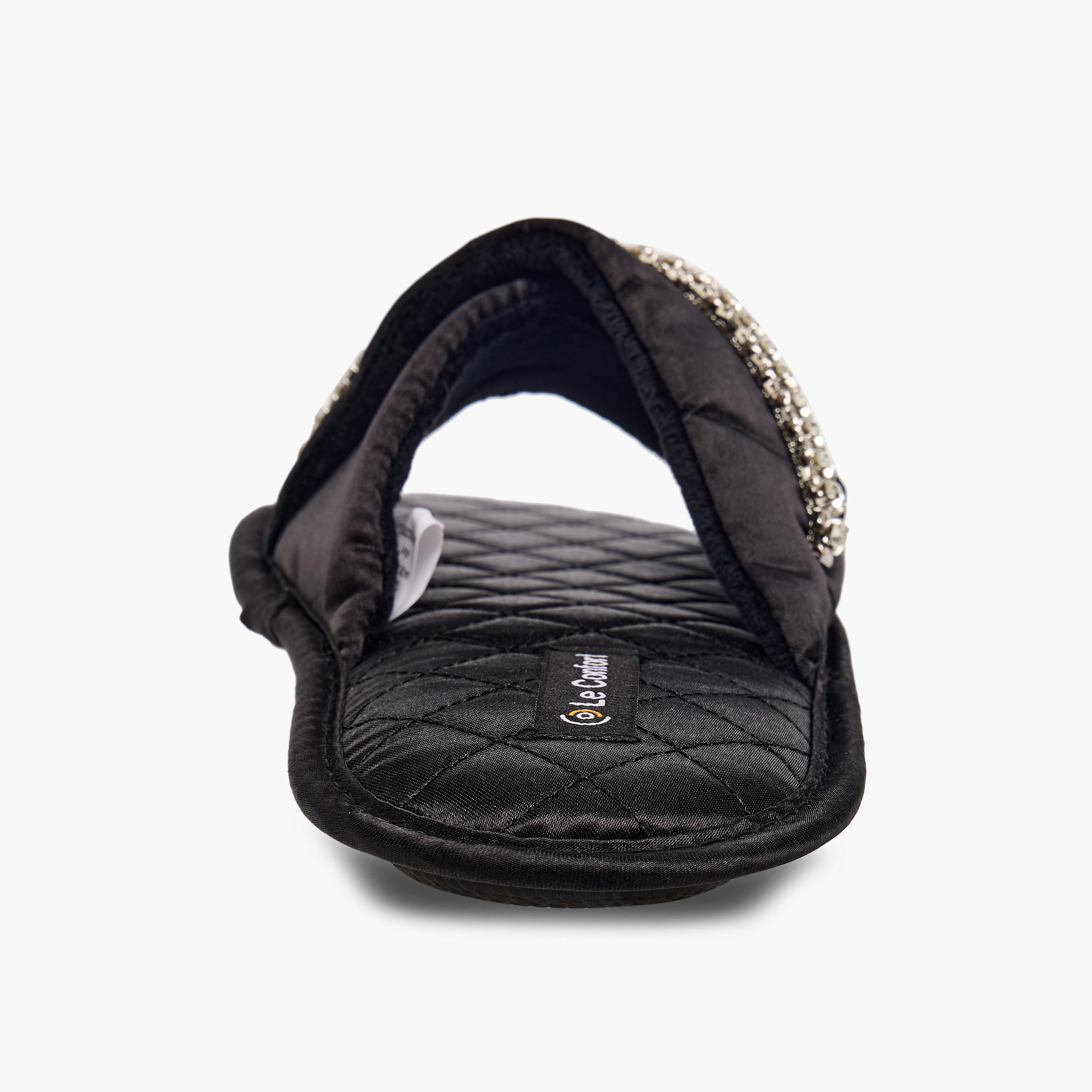 Le Confort Women Satin Stone Embellished Bedroom Slides-women-shoes-bedroomslippers-image-4