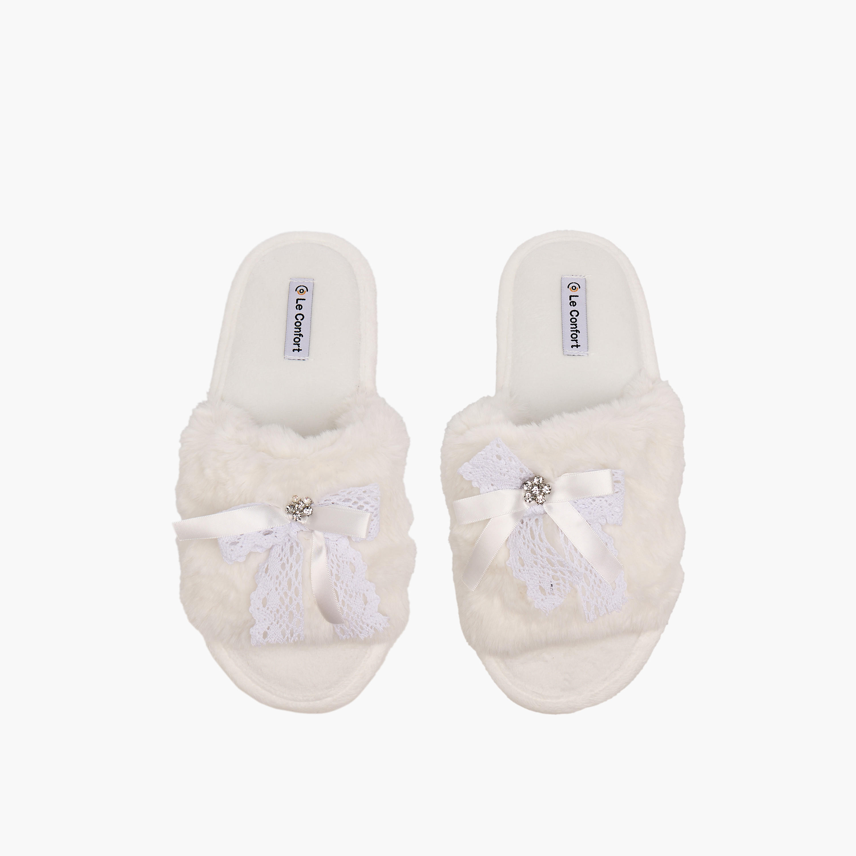 Le Confort Women Faux Fur Bedroom Slides-women-shoes-bedroomslippers-image-1