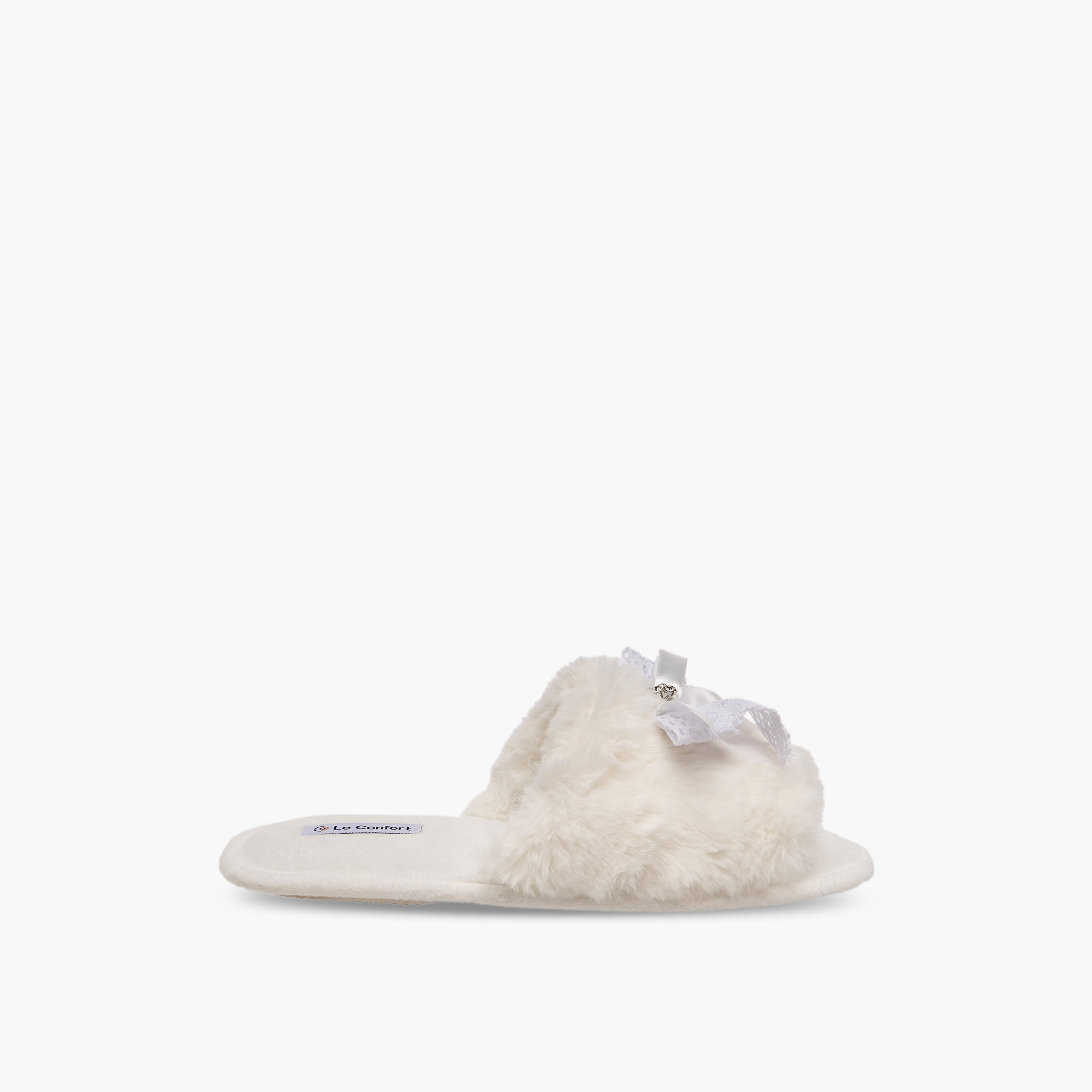 Le Confort Women Faux Fur Bedroom Slides-women-shoes-bedroomslippers-image-2