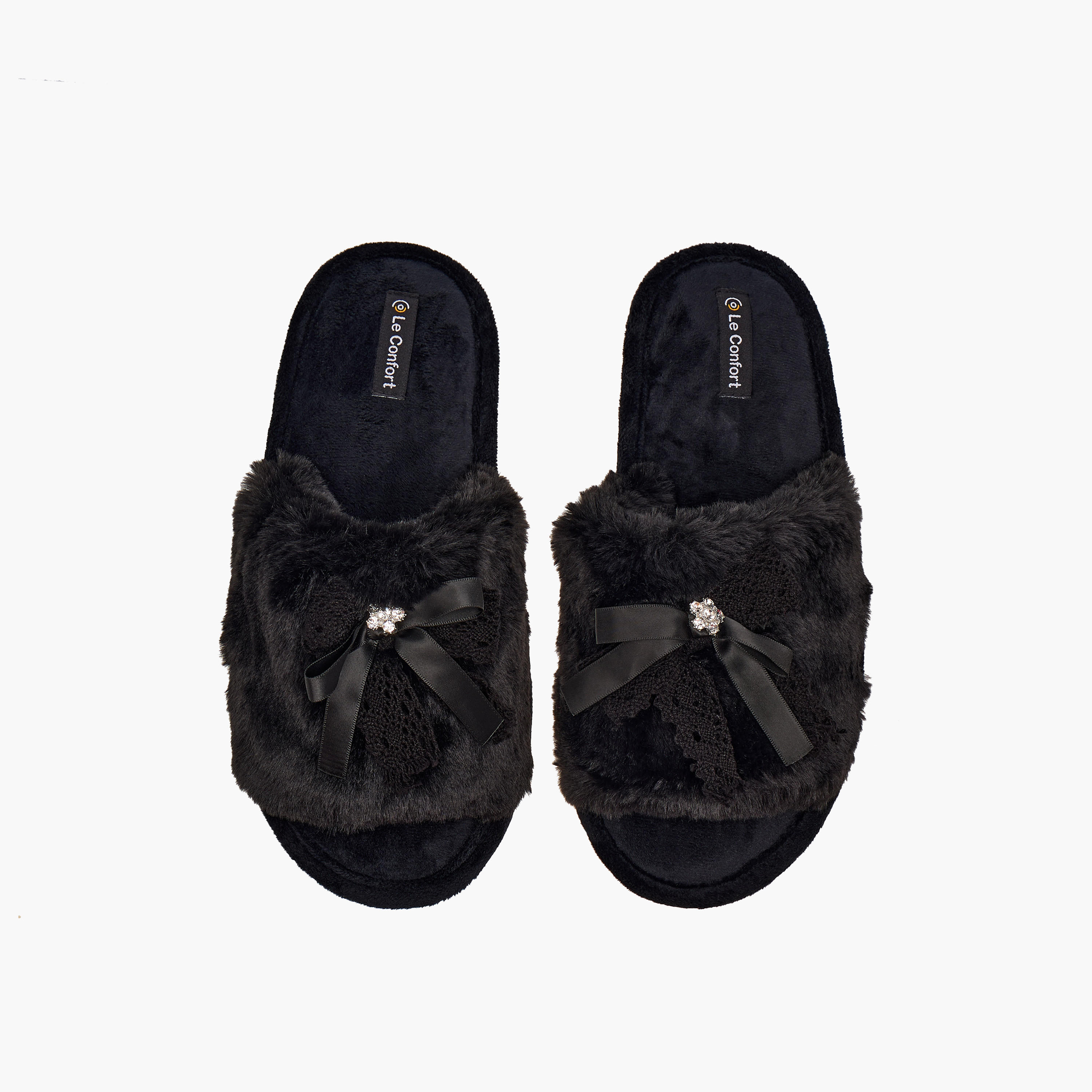 Le Confort Women Faux Fur Bedroom Slides-women-shoes-bedroomslippers-image-1