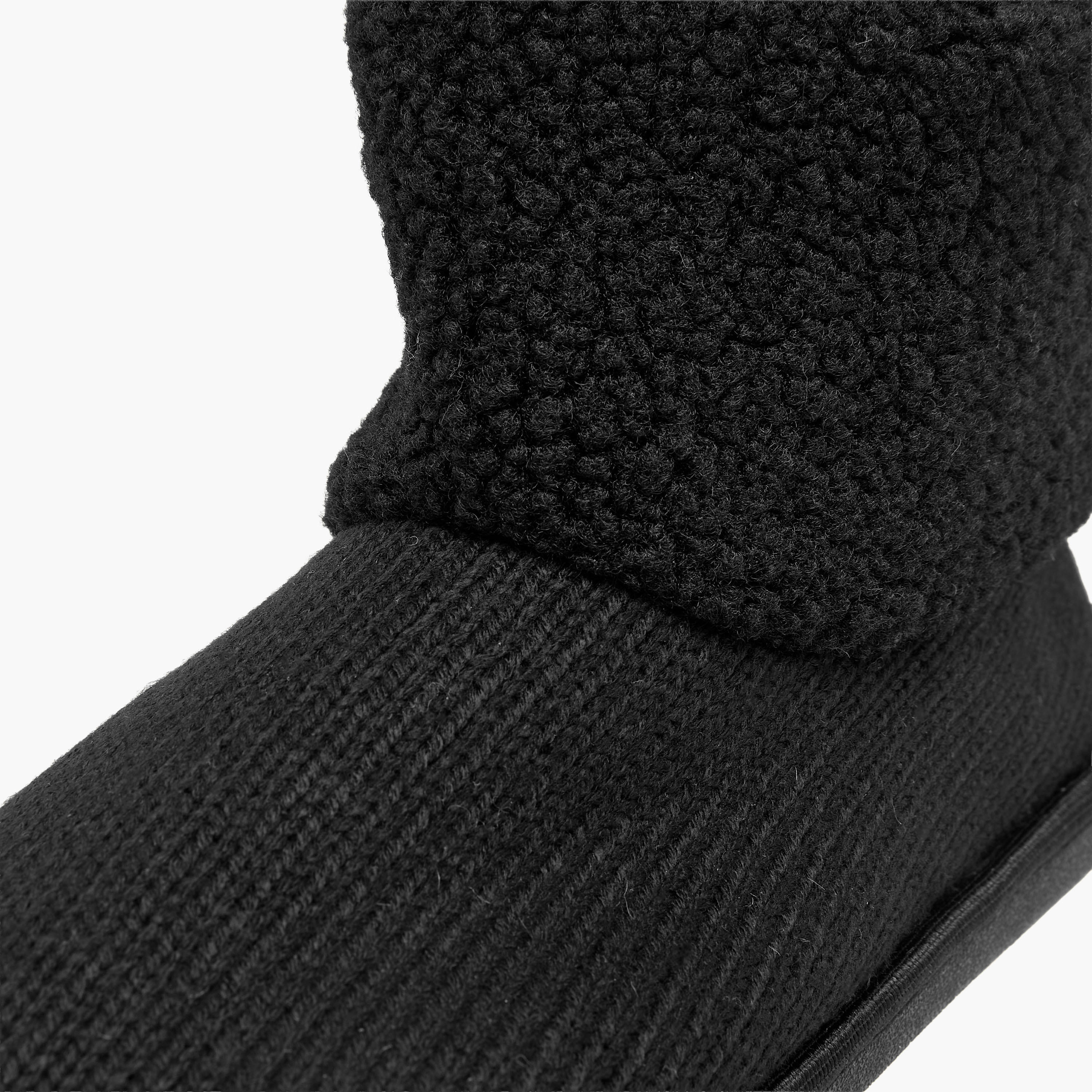 بوت سهل الارتداء بتفاصيل شيربا للنساء من لو كونفورت-women-shoes-boots-image-4