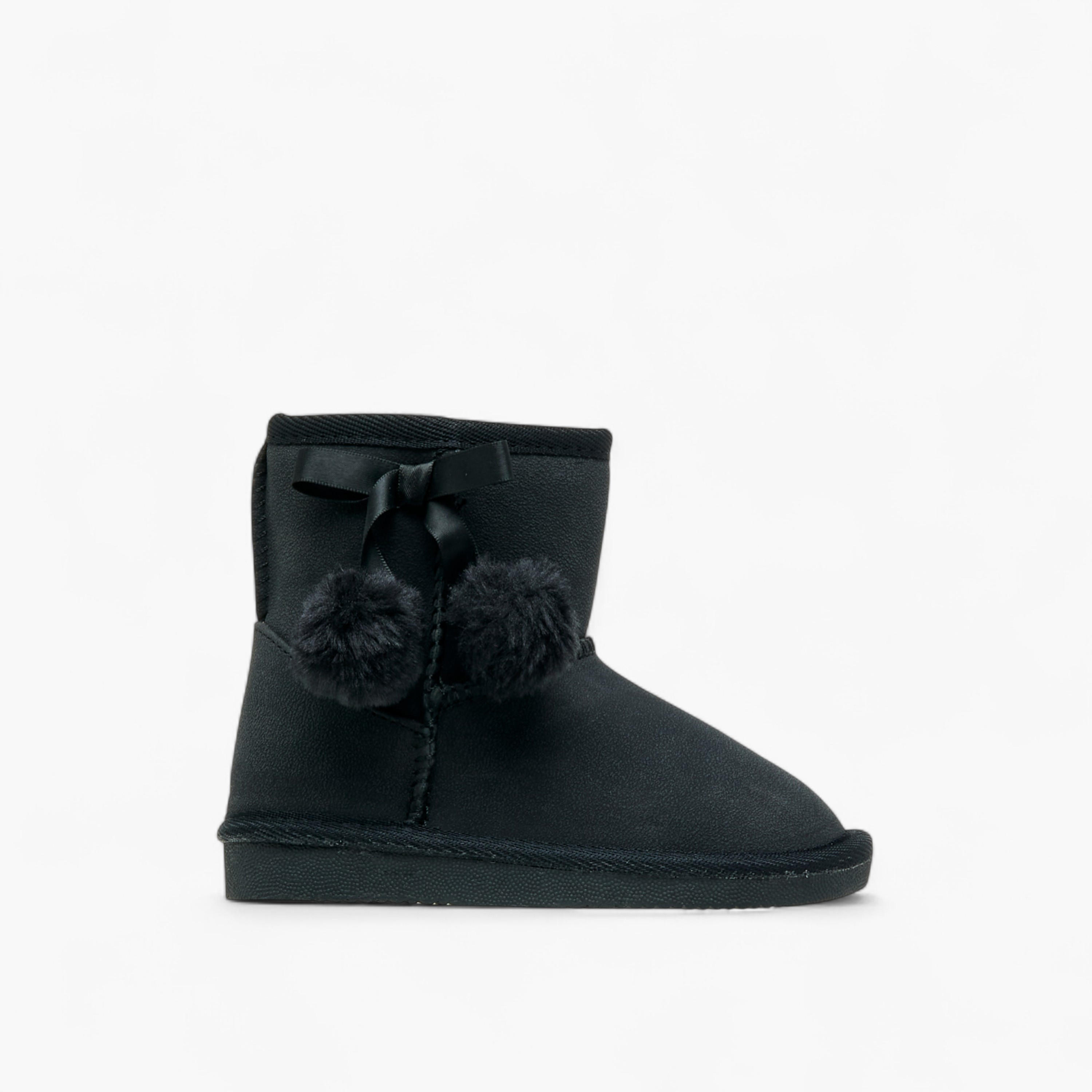 Flora Bella Pom Pom Accent Ankle Boots with Zip Closure-girls-shoes-boots-image-3