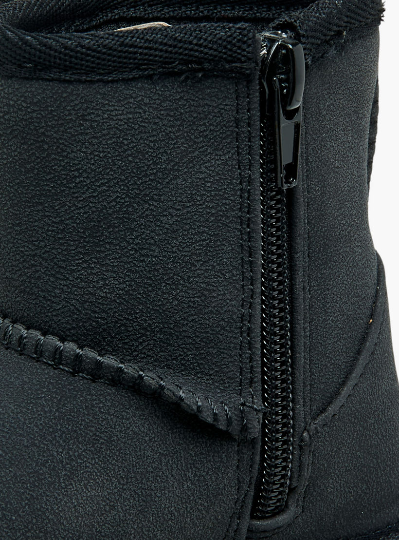 Flora Bella Pom Pom Accent Ankle Boots with Zip Closure-girls-shoes-boots-image-6