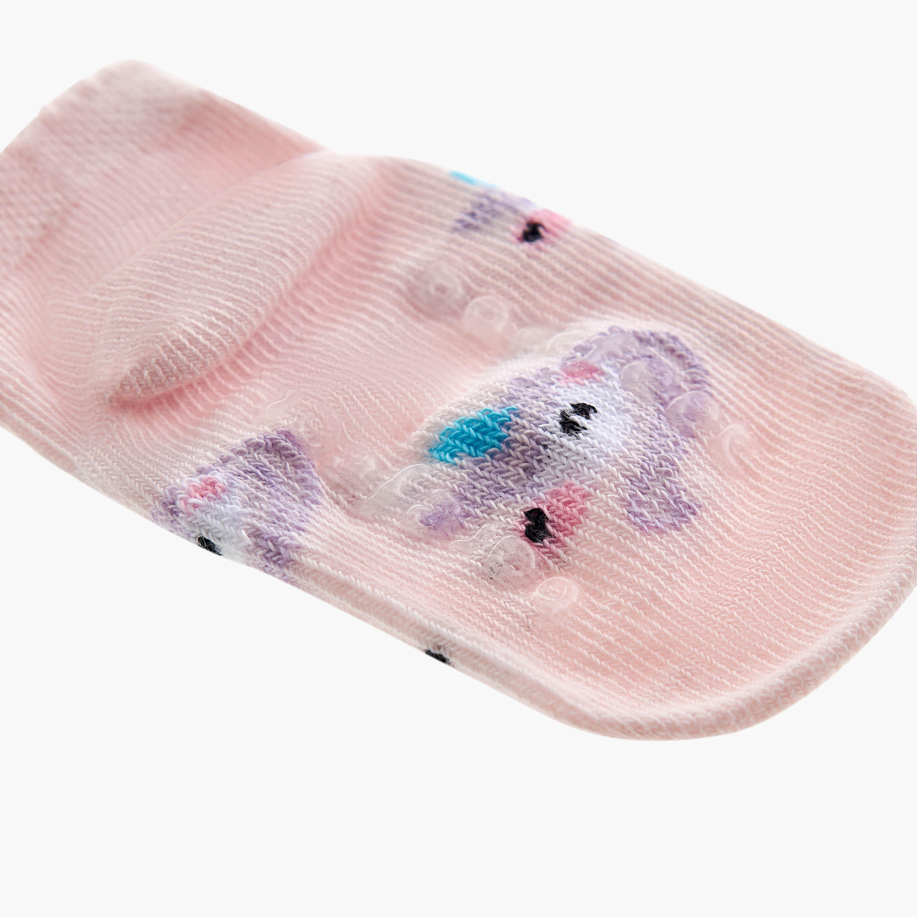 Barefeet Unicorn Print Non Terry Ankle Length Socks - Set of 5-girls-accessories-socks-image-3