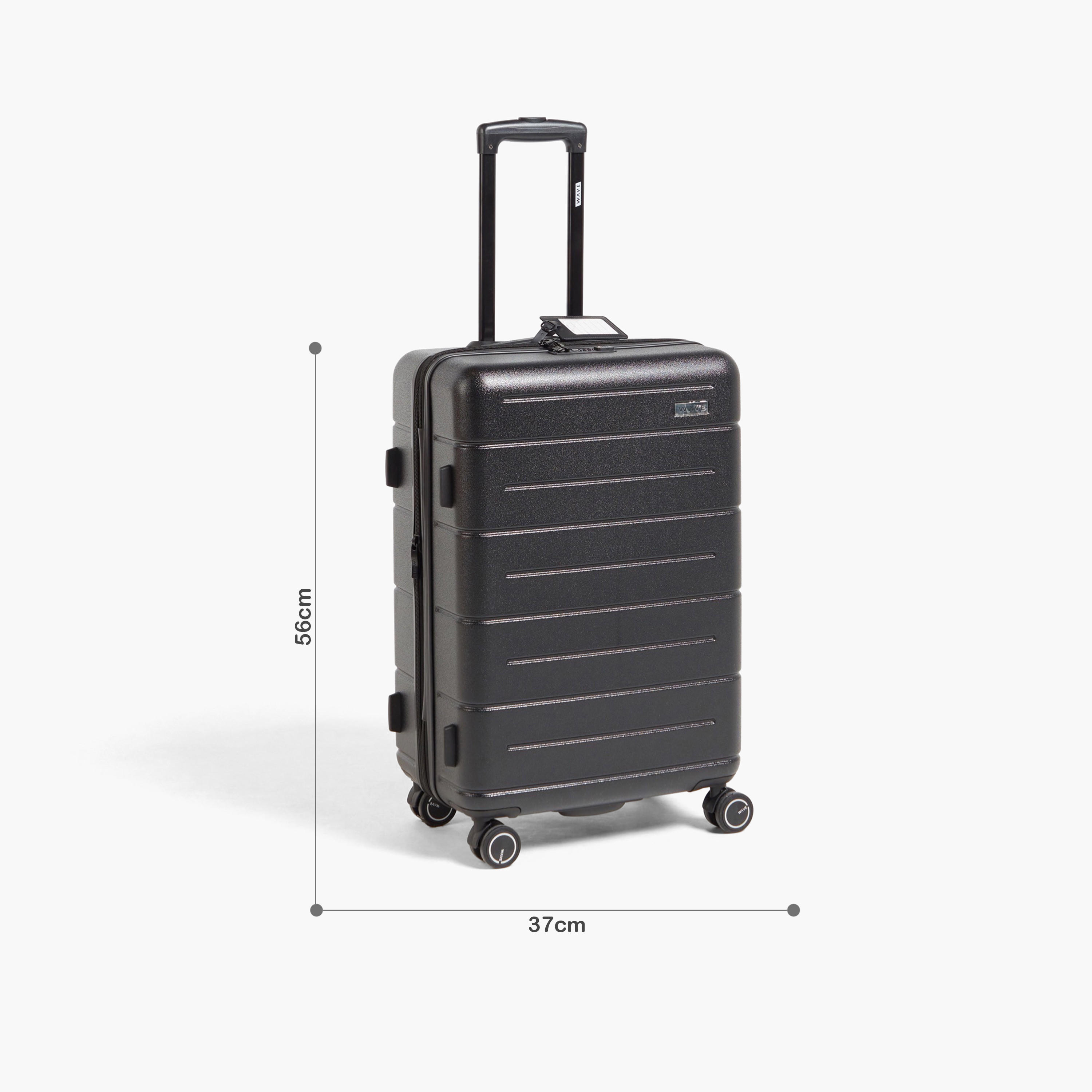 WAVE Textured Hardcase Luggage Trolley with Retractable Handle - 20 inches Cabin Bag-travel-luggagesandbags-luggage-image-3