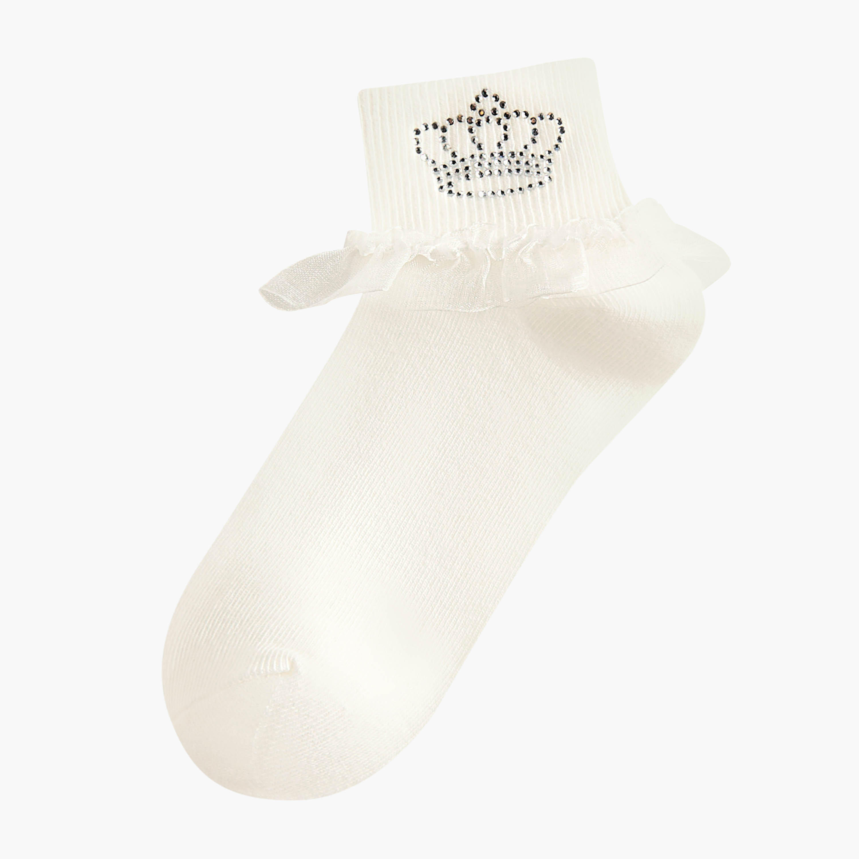 Pack of 3 Celeste Girls Socks with Frill Detail-girls-accessories-socks-image-2