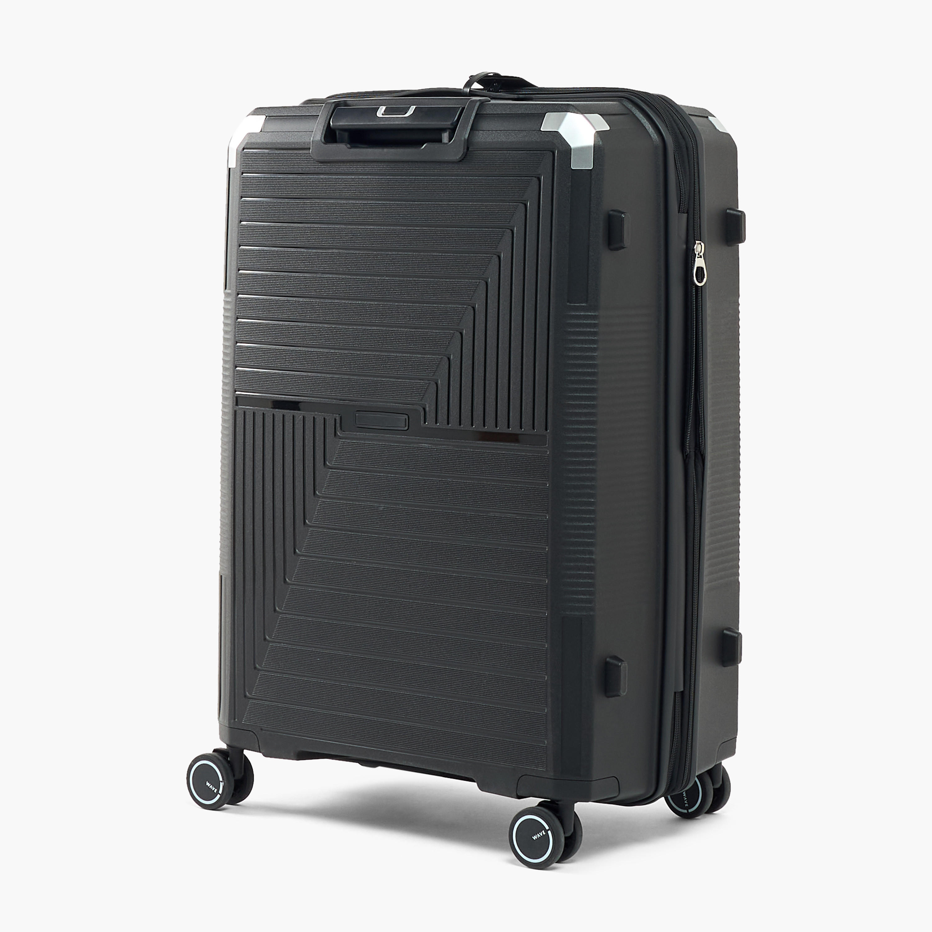 WAVE Textured Hardcase Luggage Trolley with Retractable Handle - 28 inches Check-In Bag-travel-luggagesandbags-luggage-image-3