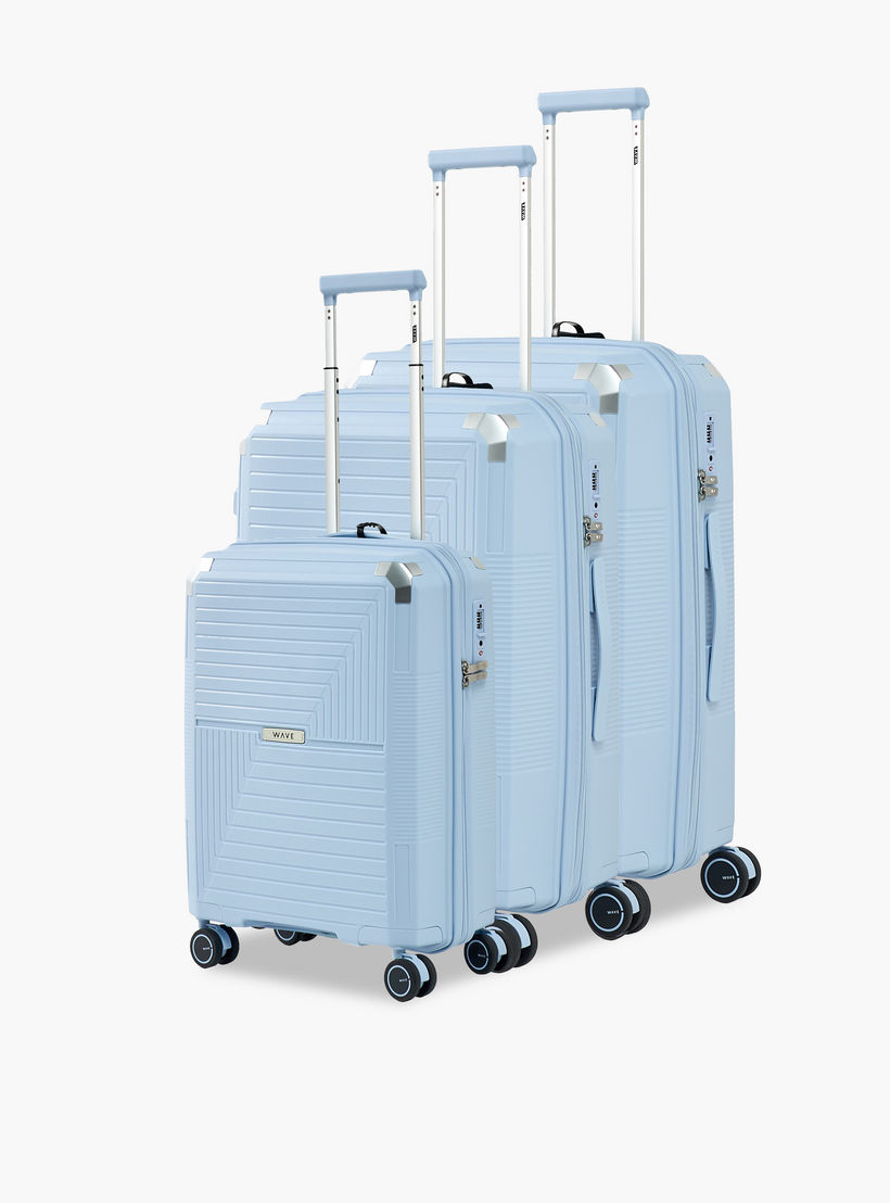 WAVE Textured Hardcase Luggage Trolley with Retractable Handle - 24 inches Check-In Bag-travel-luggagesandbags-luggage-image-10